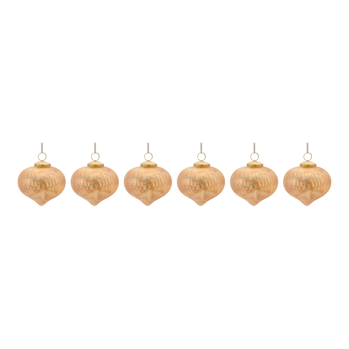 Ornament (Set of 6) 4”D Glass -Ship Only