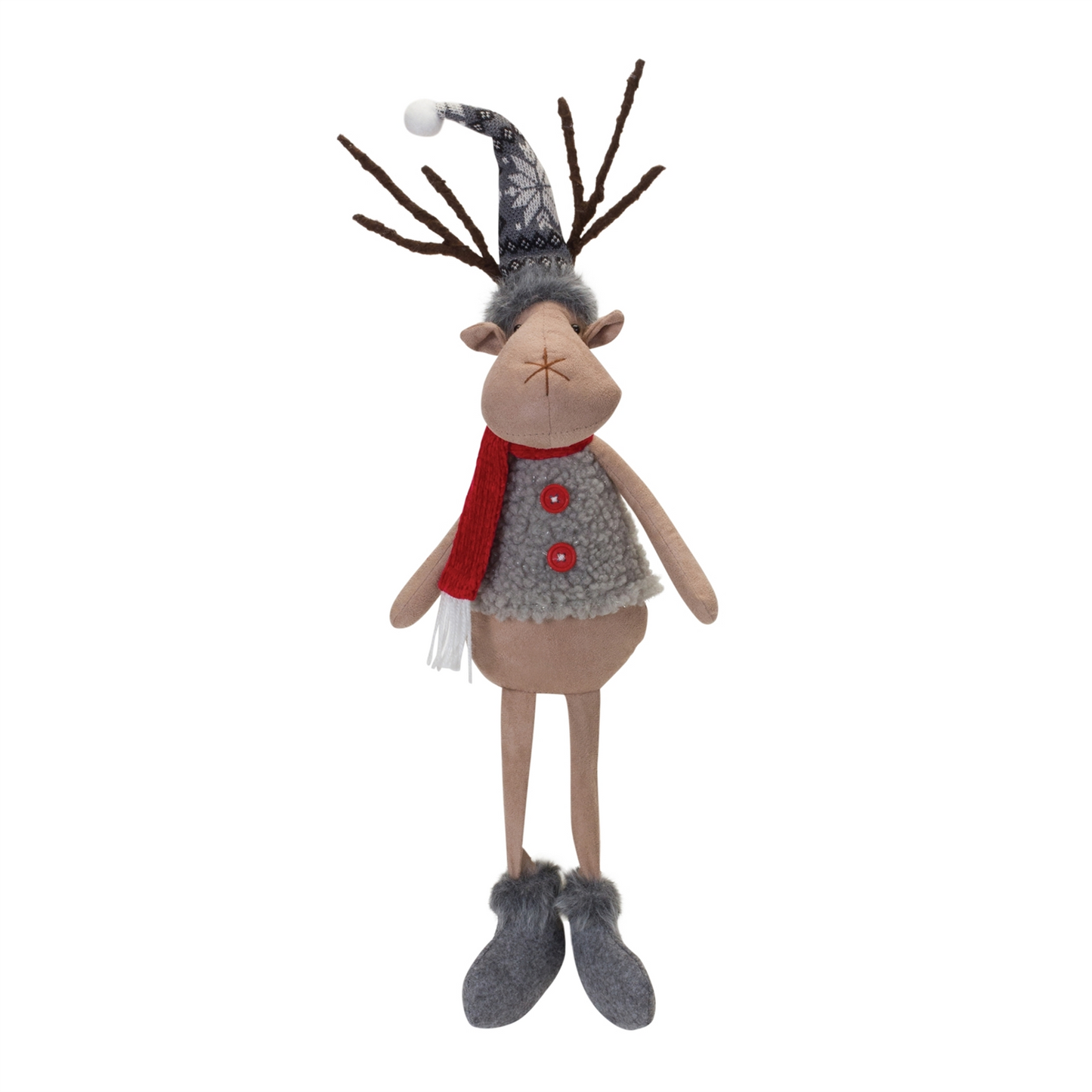 Plush Winter Deer Shelf Sitter (Set of 2) -Ship Only