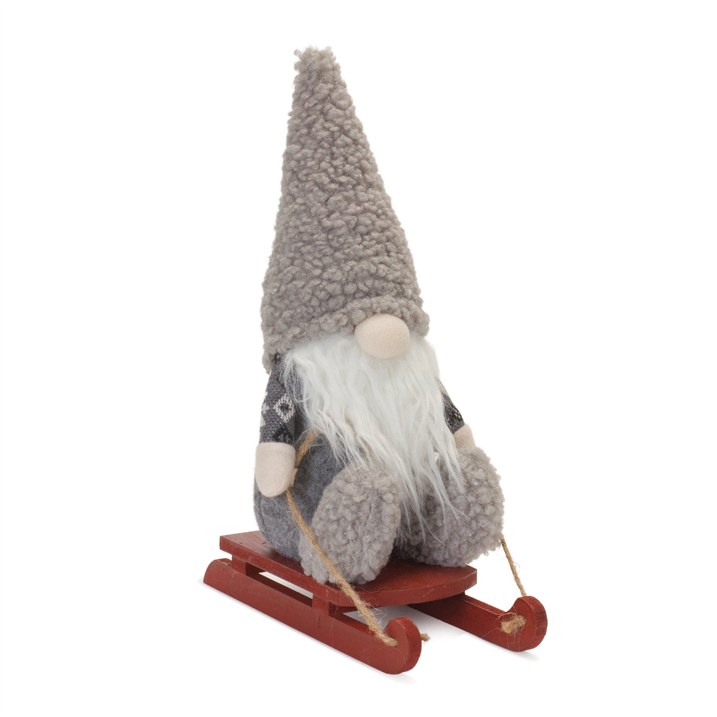 Plush Winter Gnome on Sled (Set of 2) -Ship Only