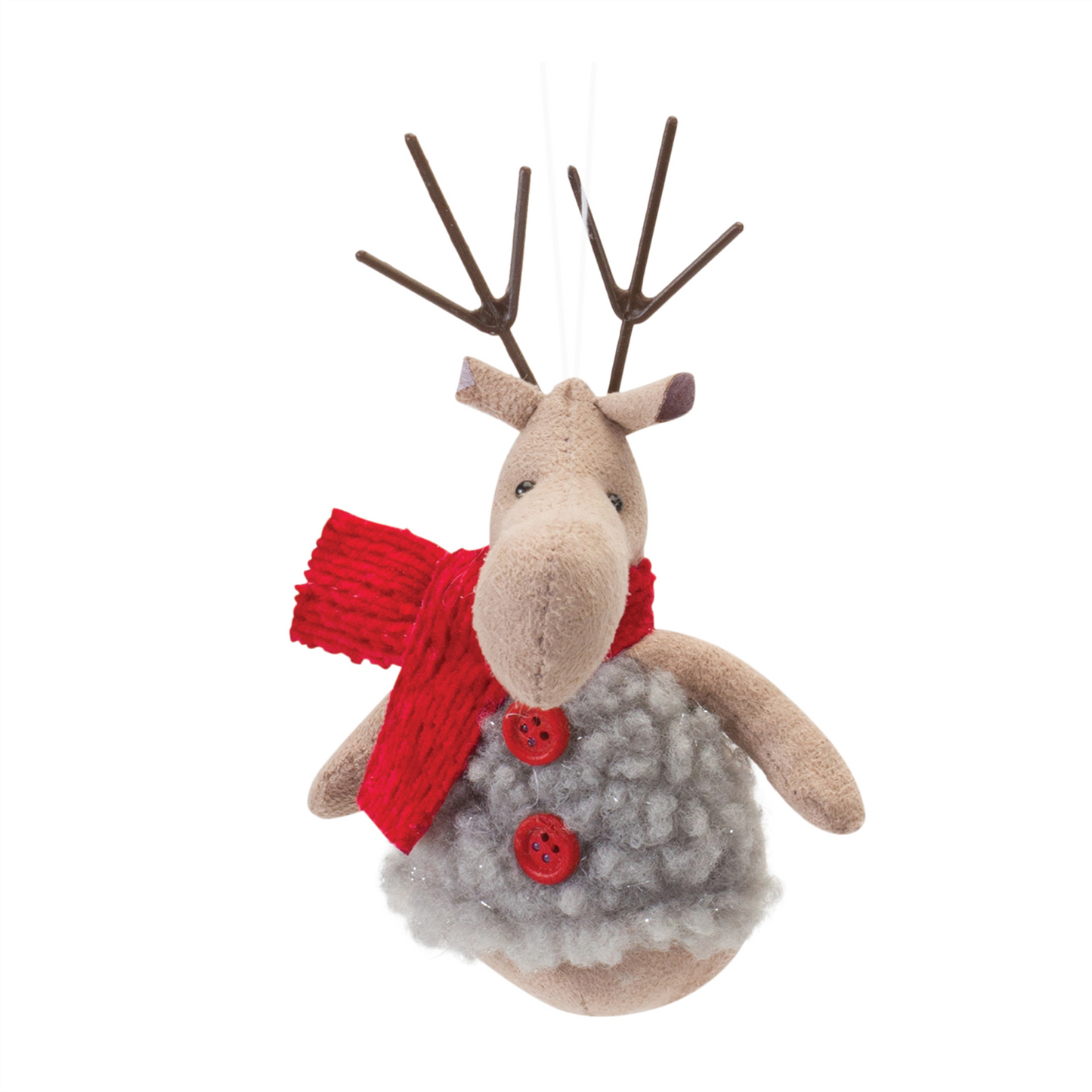 Plush Deer with Sweater Ornament (Set of 12) -Ship Only