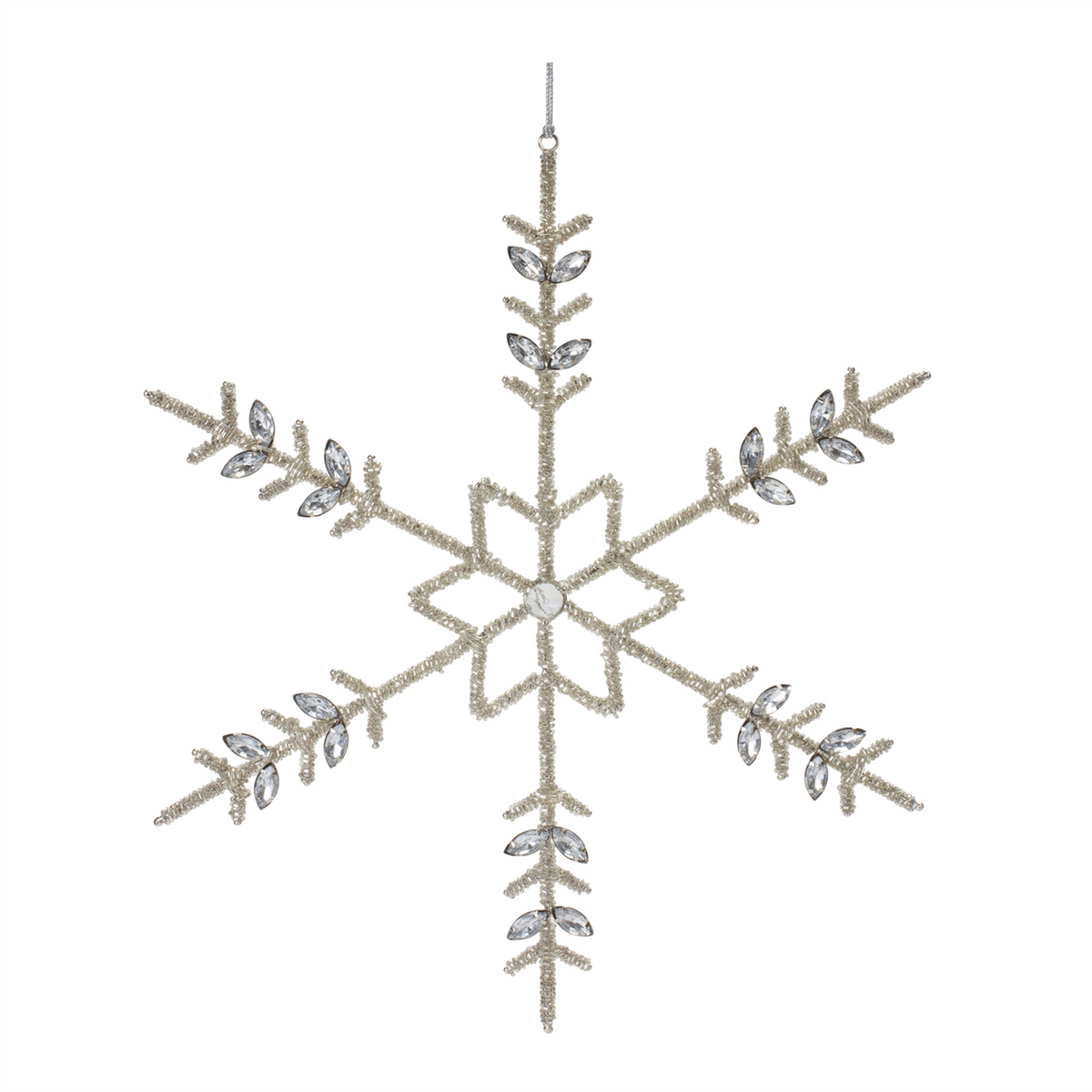 Jeweled Metal Snowflake Ornament (Set of 6) -Ship Only