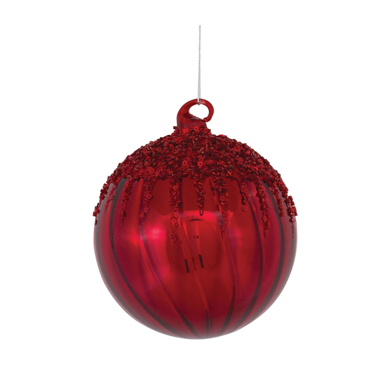 Sequined Glass Ornament (Set of 4) -Ship Only
