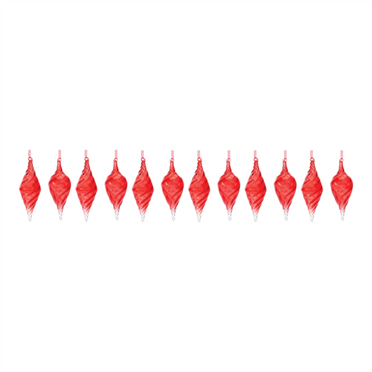 Swirl Glass Drop Ornament (Set of 12) -Ship Only