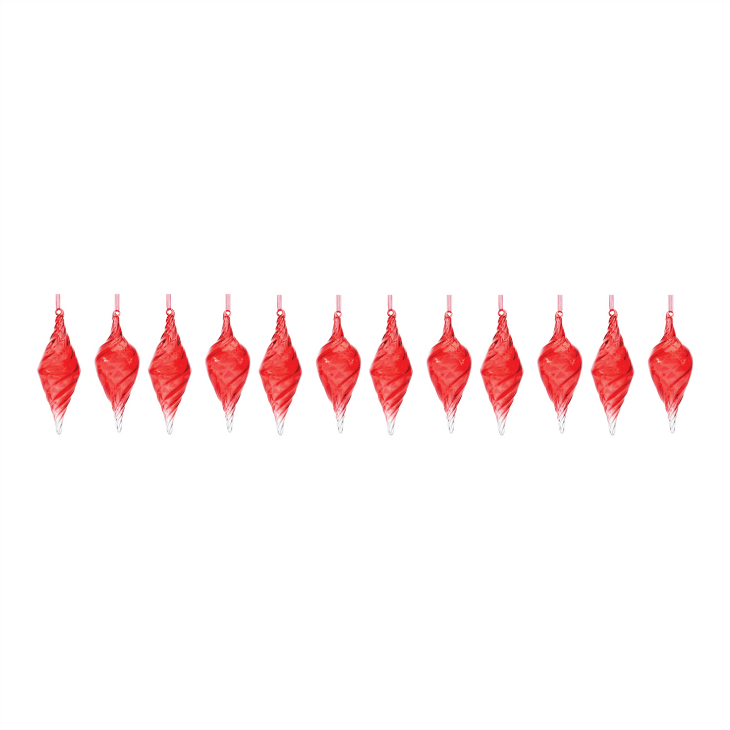 Swirl Glass Drop Ornament (Set of 12) -Ship Only