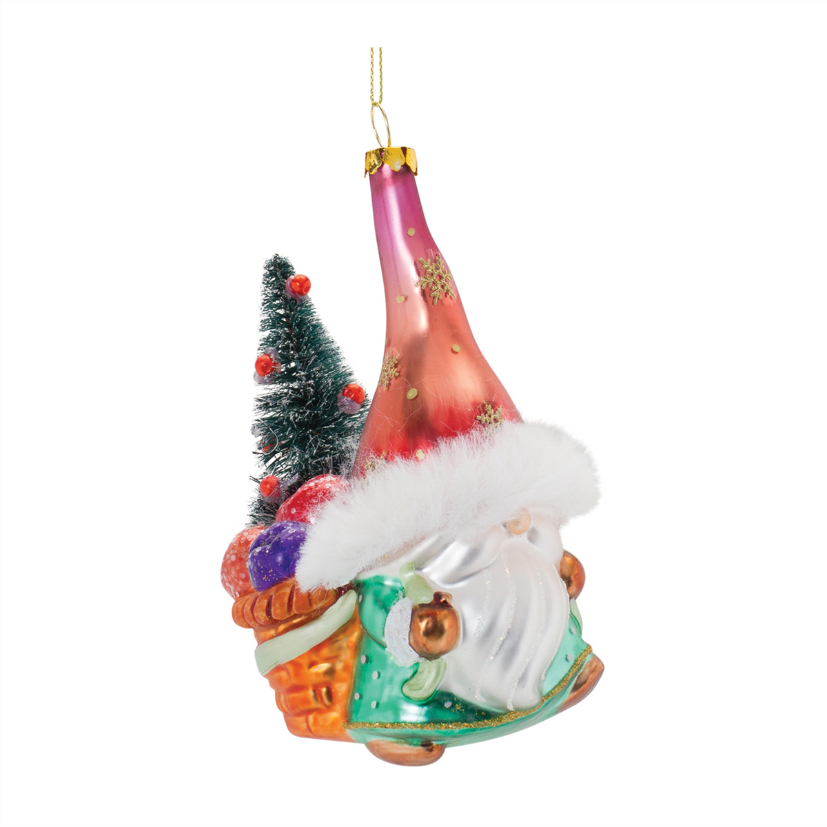 Glass Santa Gnome Ornament (Set of 6) -Ship Only