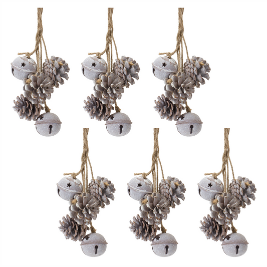 Bell And Pine Cone Ornament (Set of 6) -Ship Only