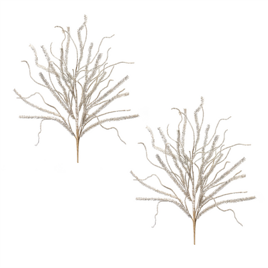 Glittered Pine Tinsel Branch (Set of 2) -Ship Only