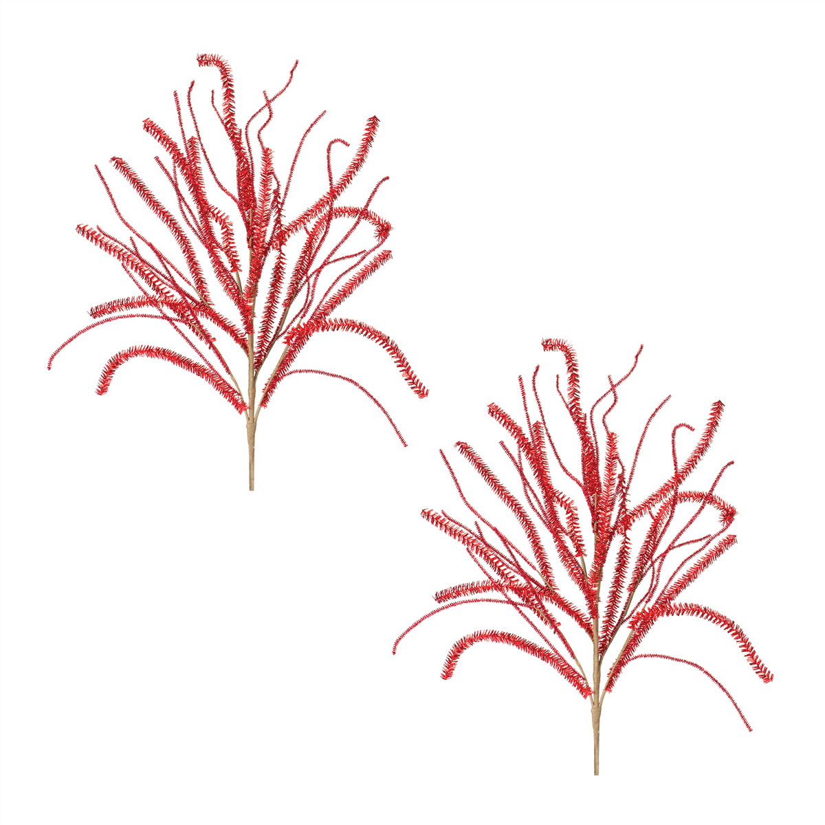 Glittered Pine Tinsel Branch (Set of 2) -Ship Only