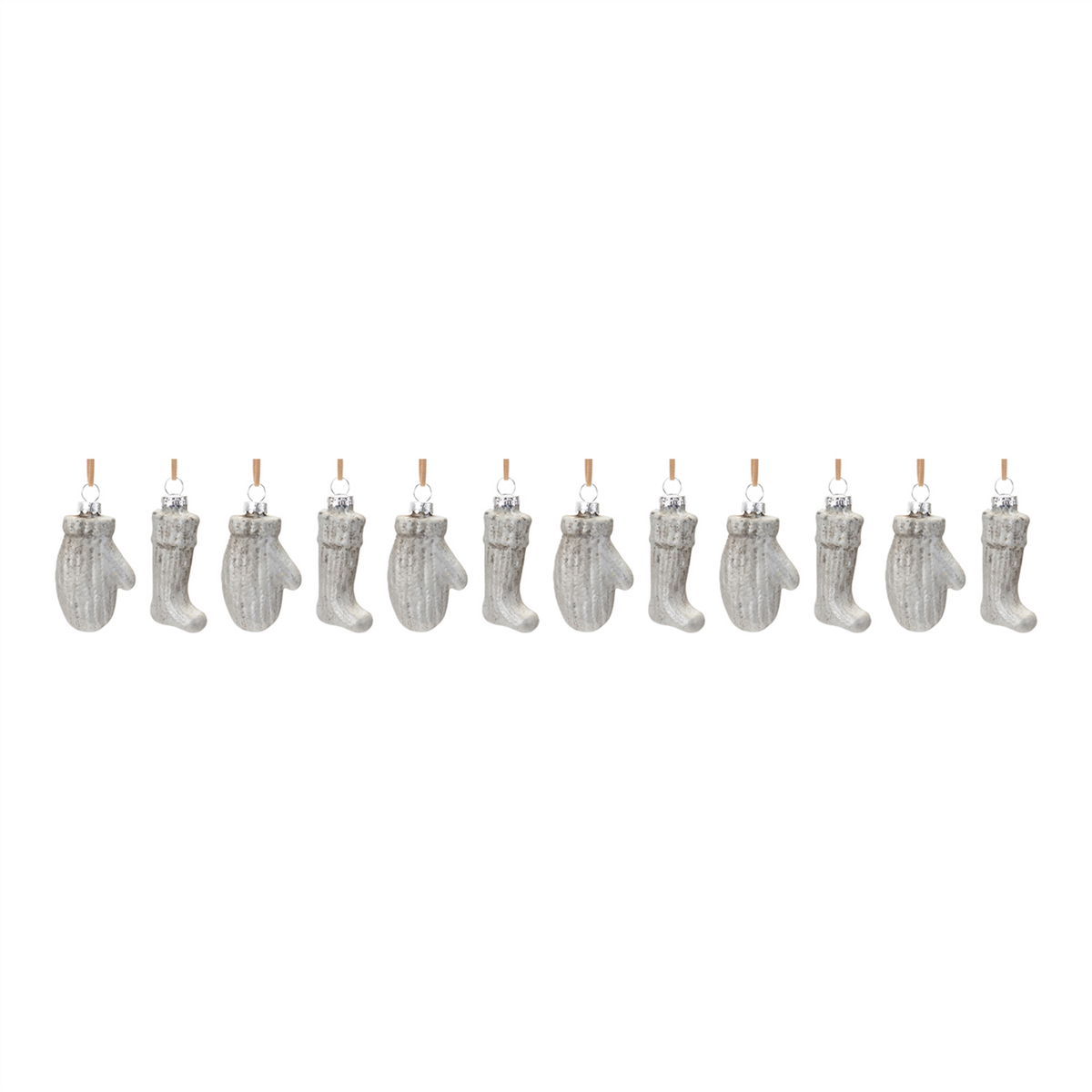 Glass Mitten and Stocking Ornament (Set of 12) -Ship Only