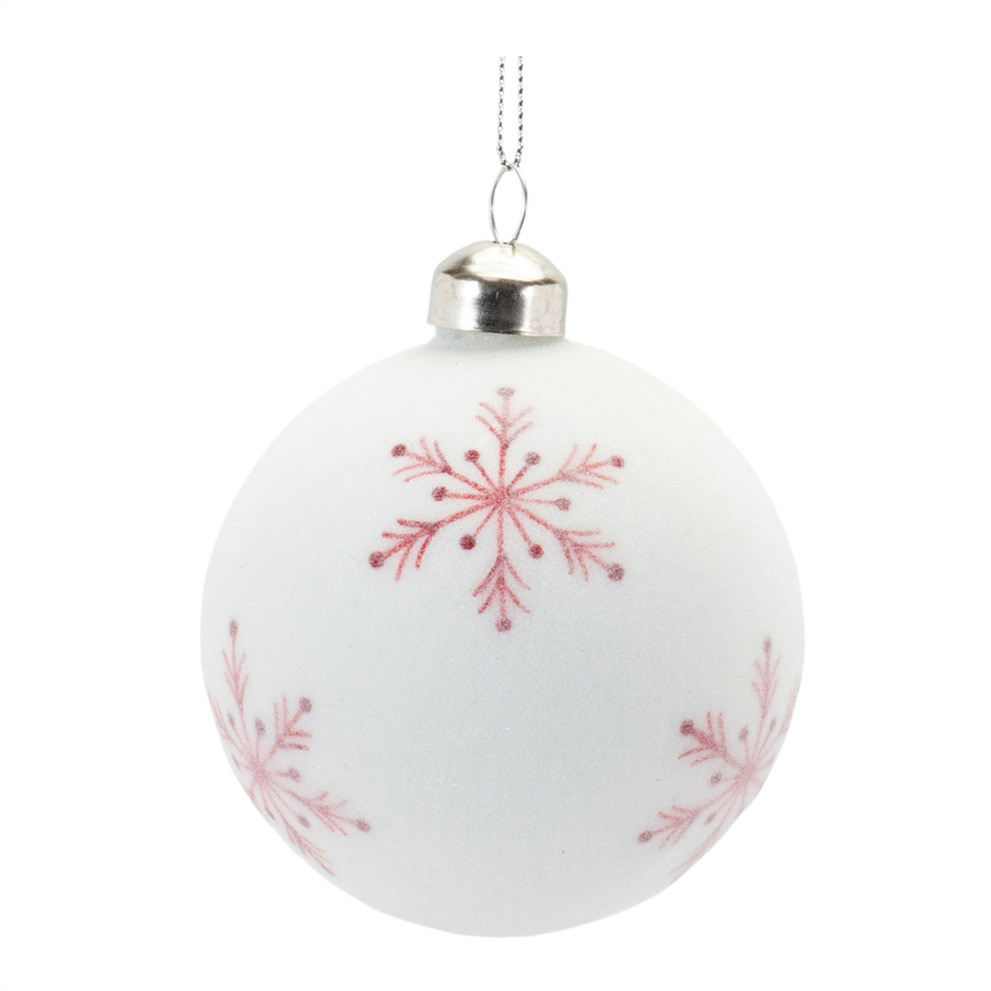 Frosted Snowflake and Tree Ball Ornament (Set of 12) -Ship Only