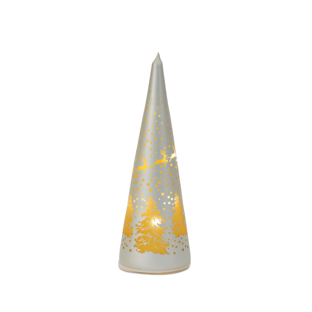 LED Frosted Glass Tree Decor (Set of 2) -Ship Only