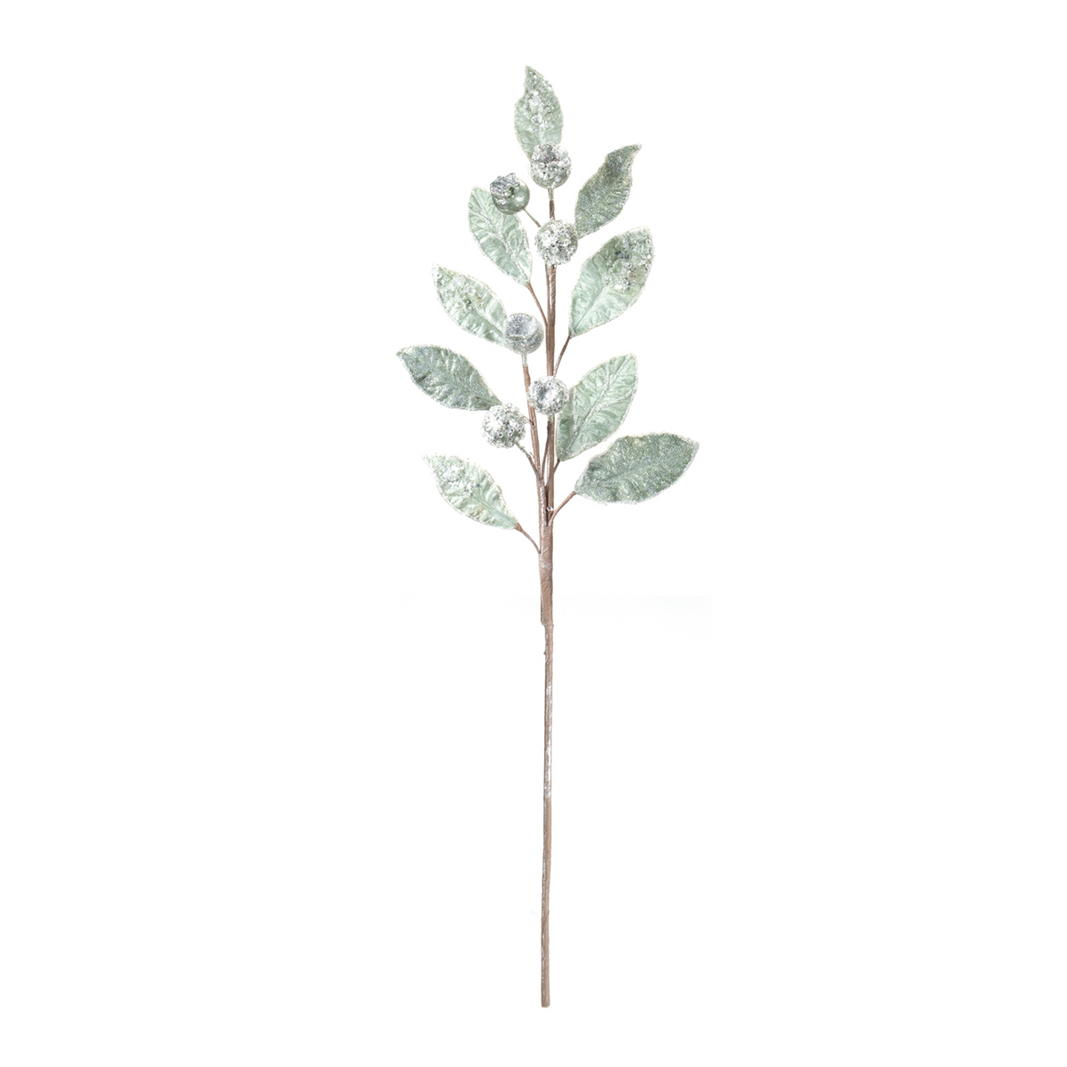 Glittered Pod Leaf Spray (Set of 2) -Ship Only