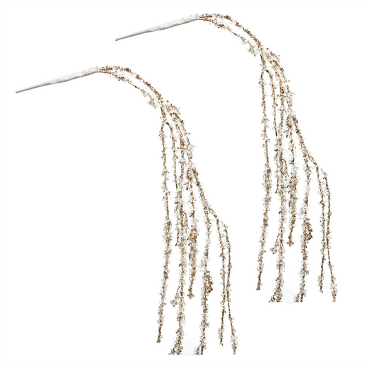 Silver Glitter Branch (Set of 2) -Ship Only