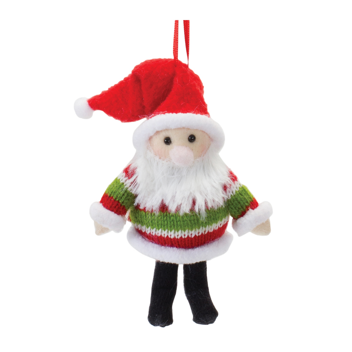 Plush Santa and Moose Ornament (Set of 12) -Ship Only