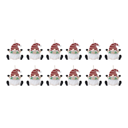 Wood Gnome Ornament (Set of 12) -Ship Only