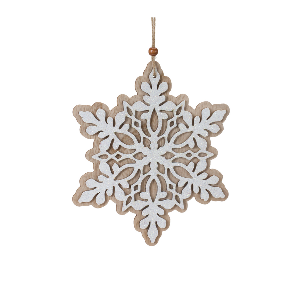 Snowflake Ornament (Set of 24) 7"H, 9"H Wood -Ship Only