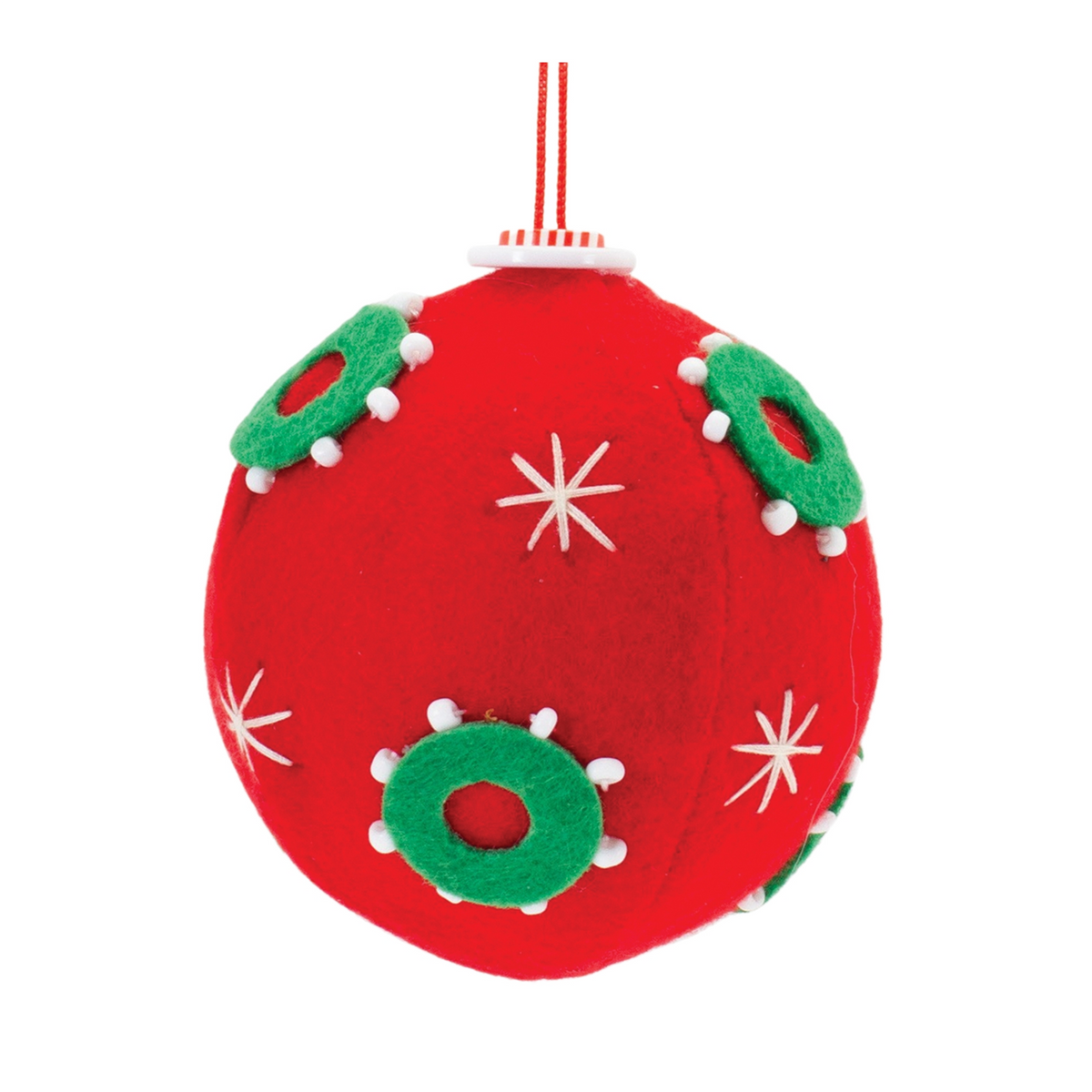 Whimsical Fabric Ball Ornament (Set of 12) -Ship Only