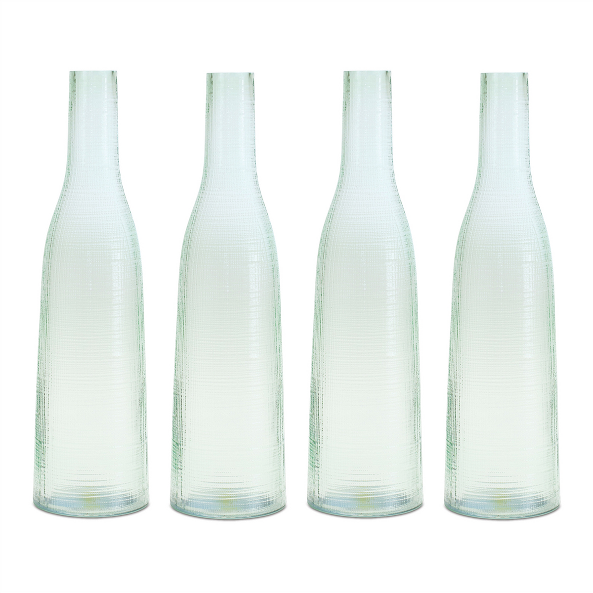 Green Glass Bottle Vase (Set of 4) -Ship Only