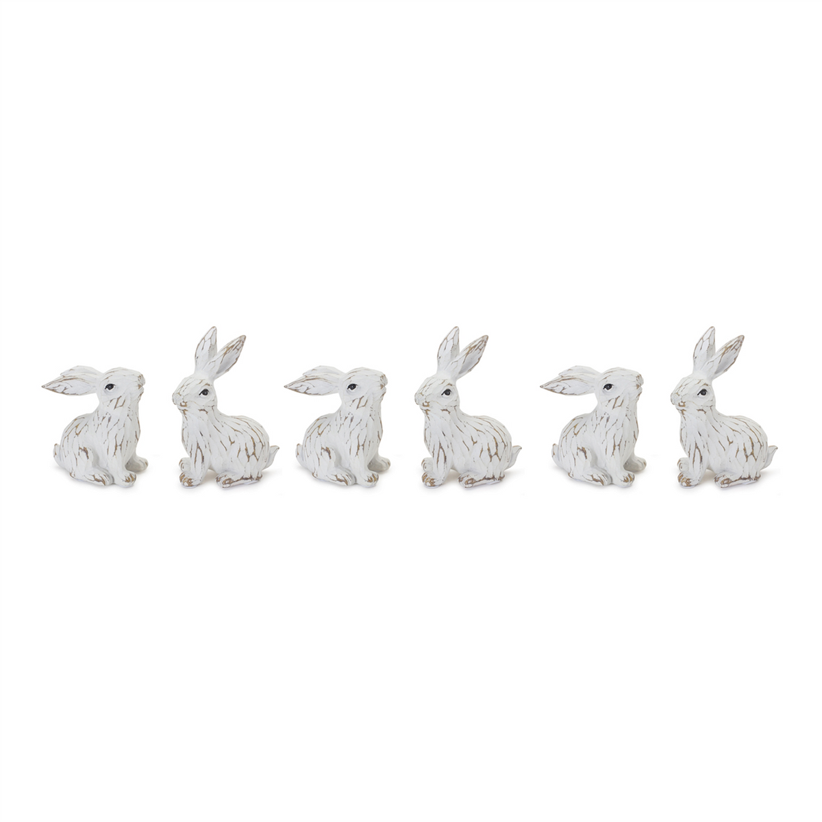 Carved Bunny Figurine (Set of 6) -Ship Only