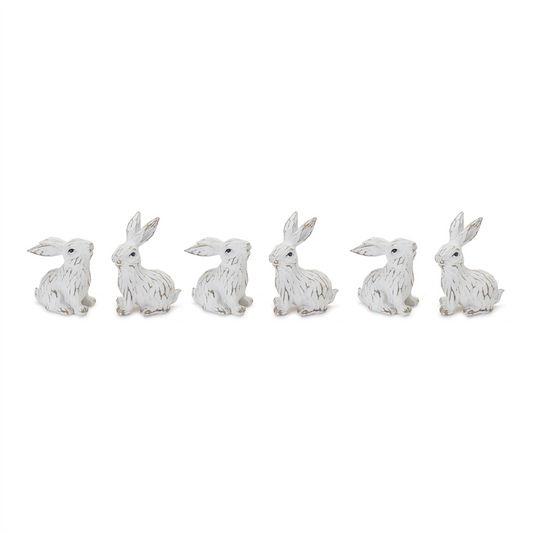 Carved Bunny Figurine (Set of 6) -Ship Only