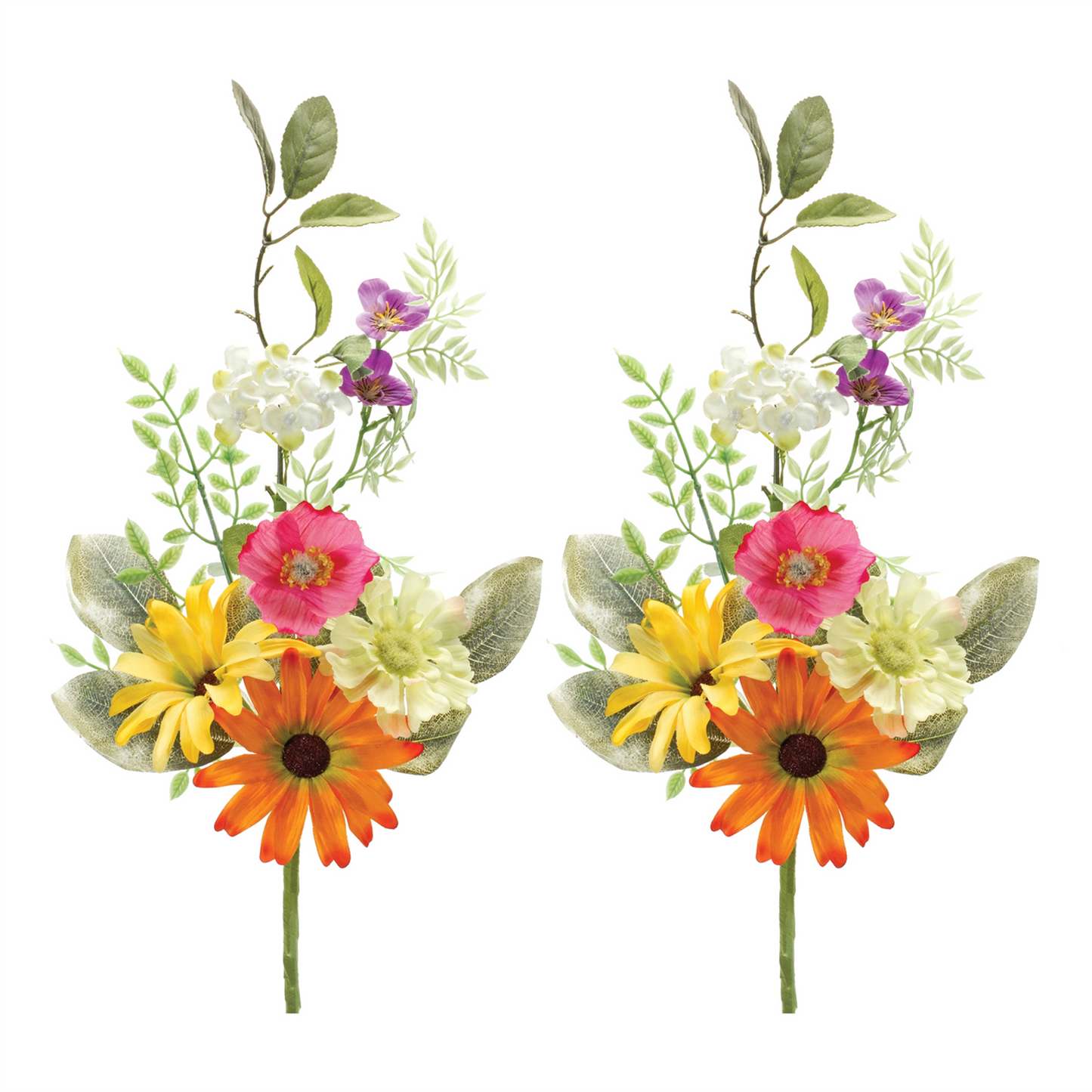 Mixed Spring Spray (Set of 2) 19”H Polyester -Ship Only