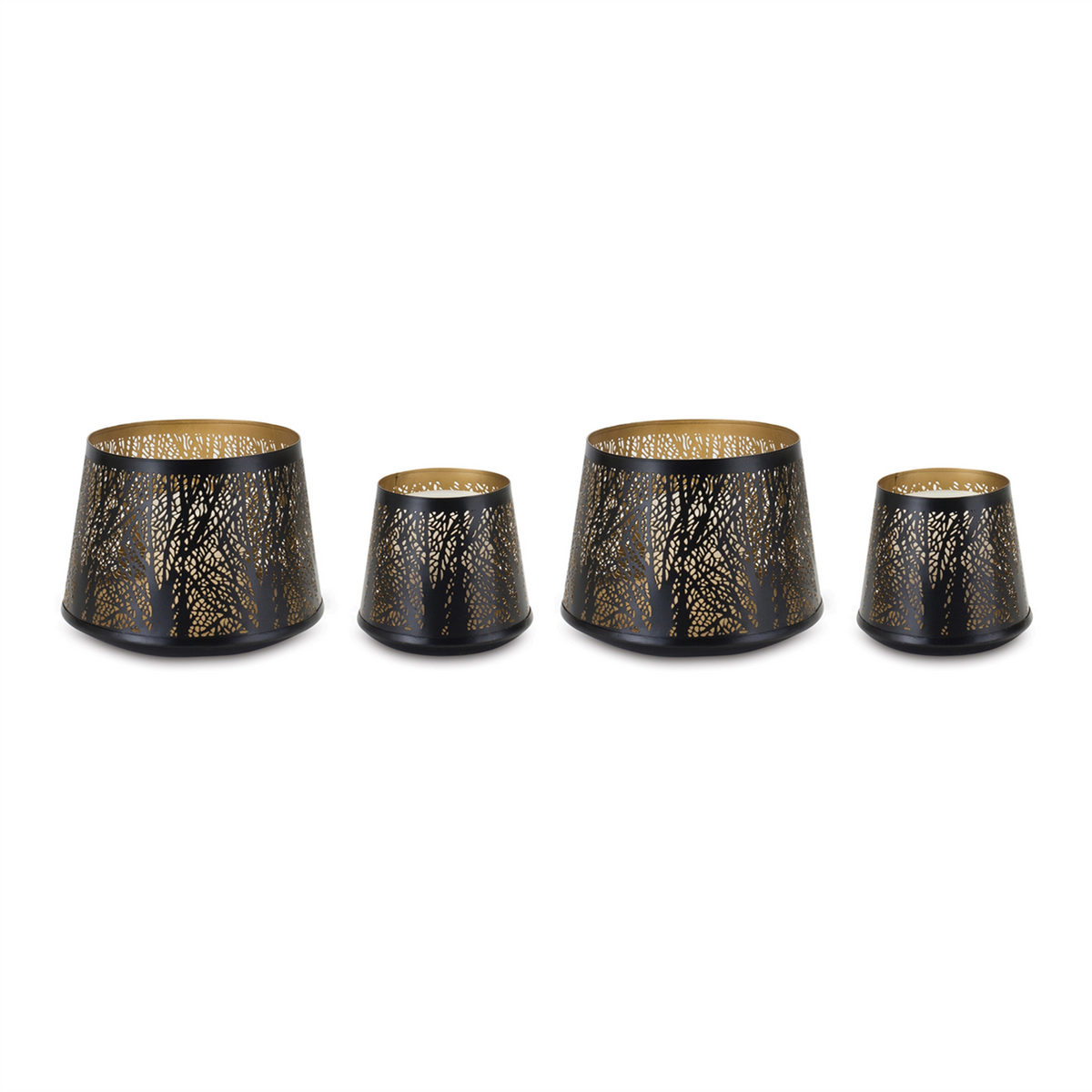 Tapered Punched Metal Candle Holder (Set of 4) -Ship Only