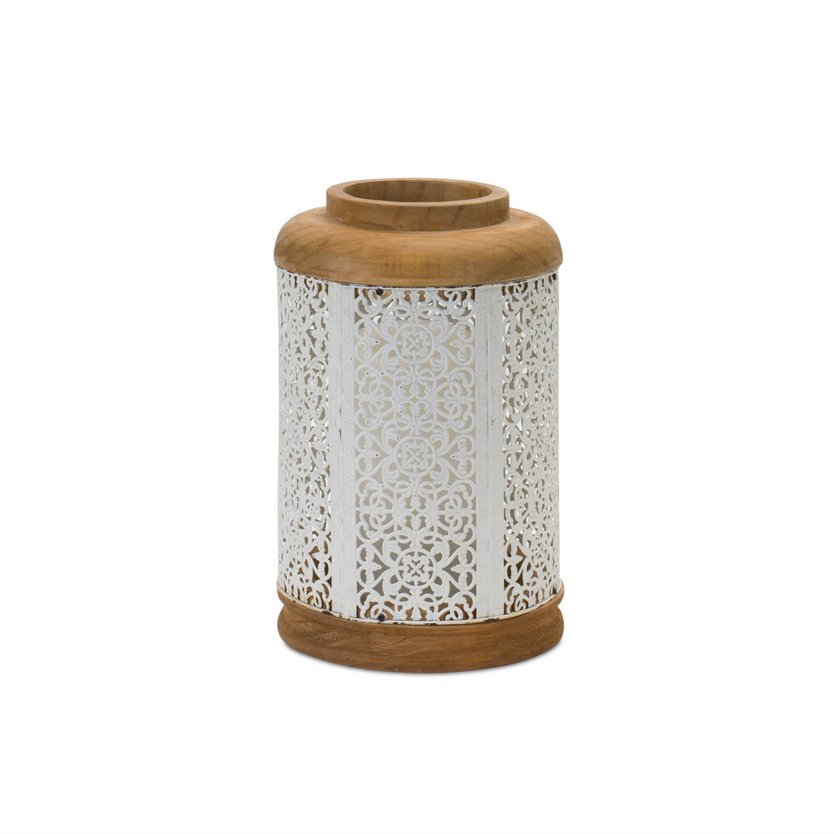 Geometric Punched Metal Lantern (Set of 2) -Ship Only