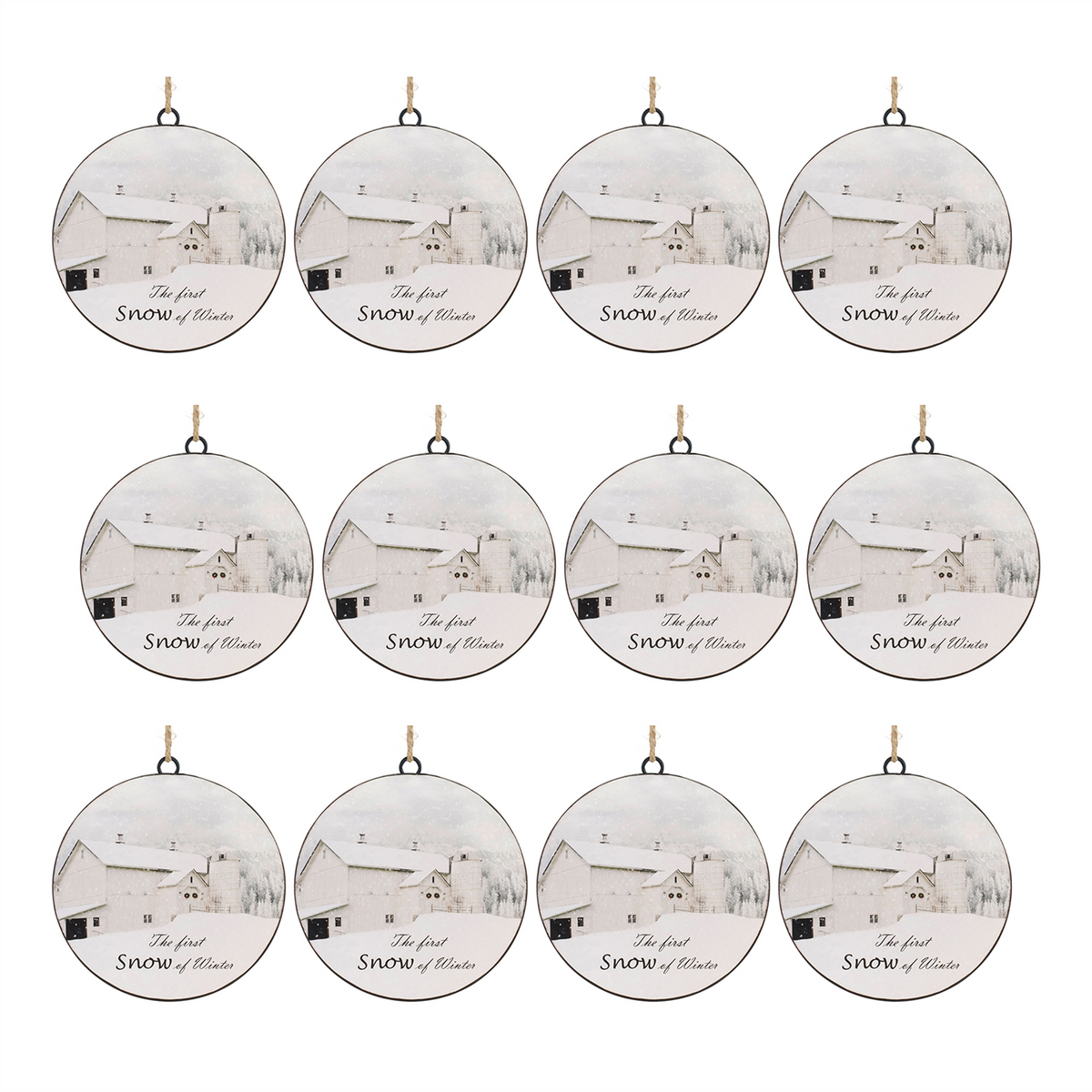 Metal First Snow Disc Ornament (Set of 12) -Ship Only