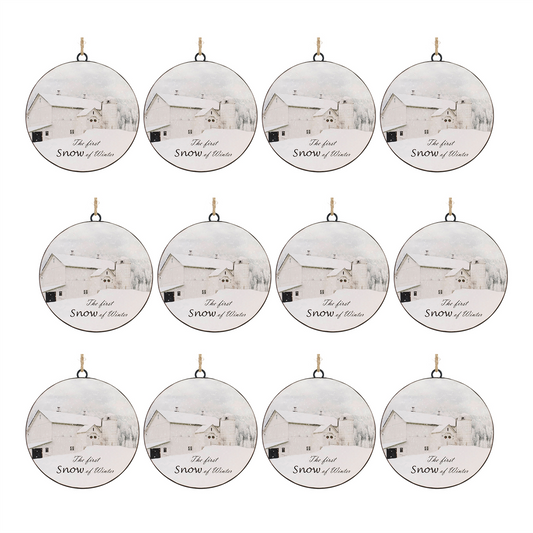 Metal First Snow Disc Ornament (Set of 12) -Ship Only
