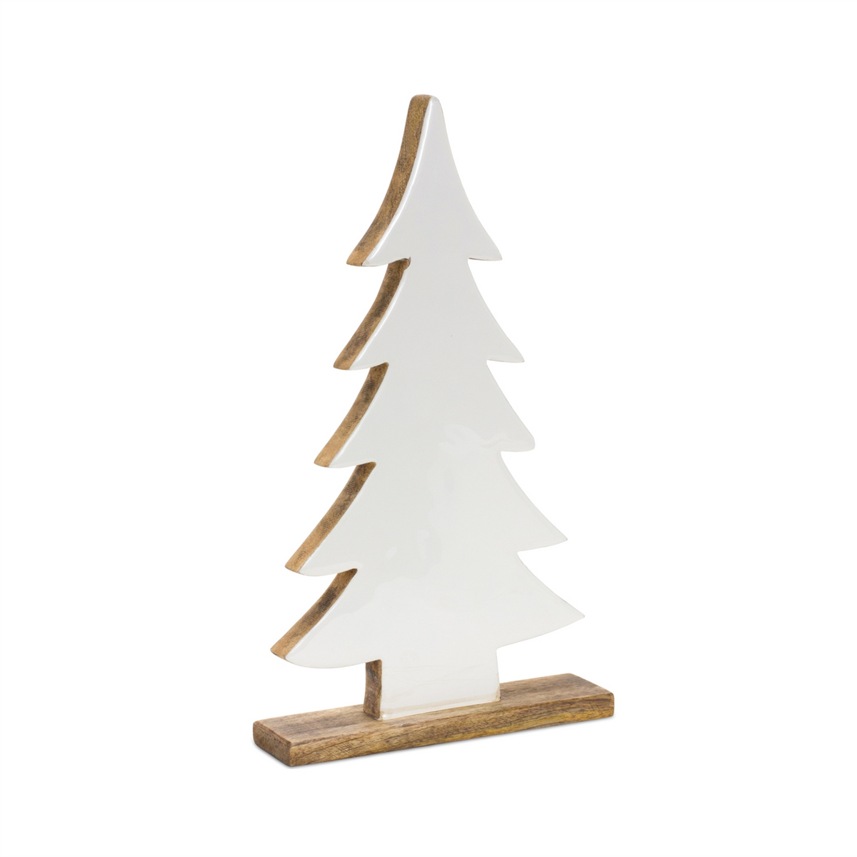 Pine Tree on Natural Wood Base (Set of 2) -Ship Only