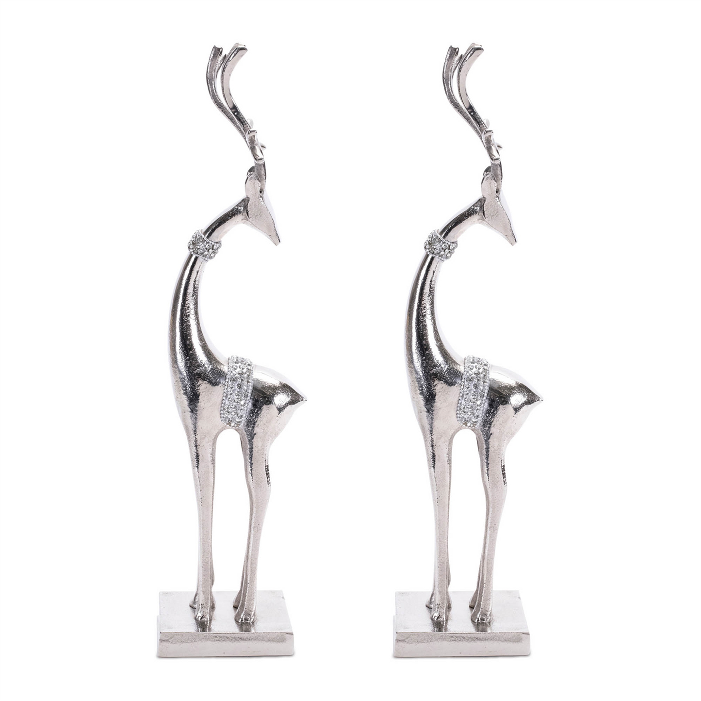 Aluminum Metal Holiday Deer (Set of 2) -Ship Only