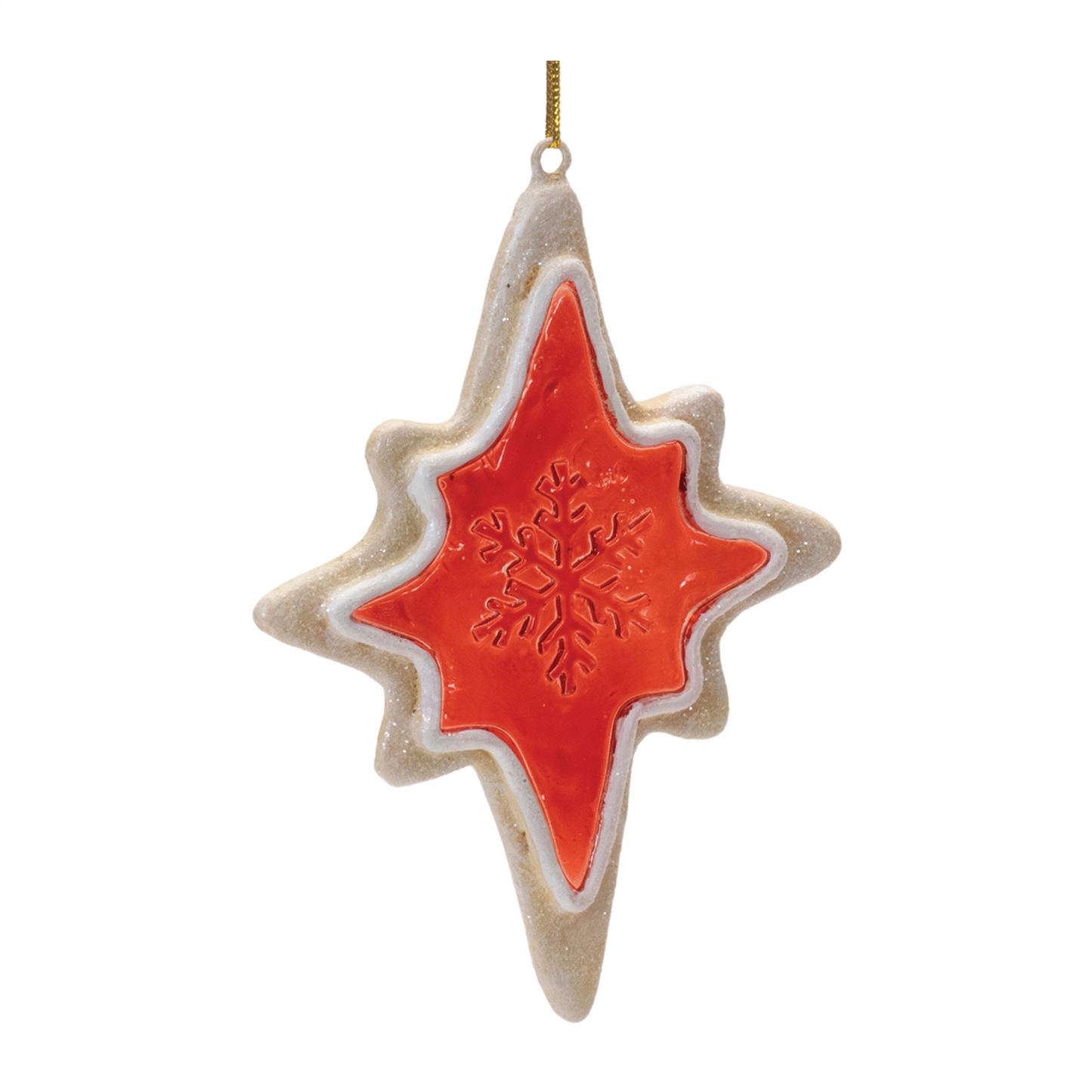 Frosted Cookie Star and Snowflake Ornament (Set of 6) -Ship Only