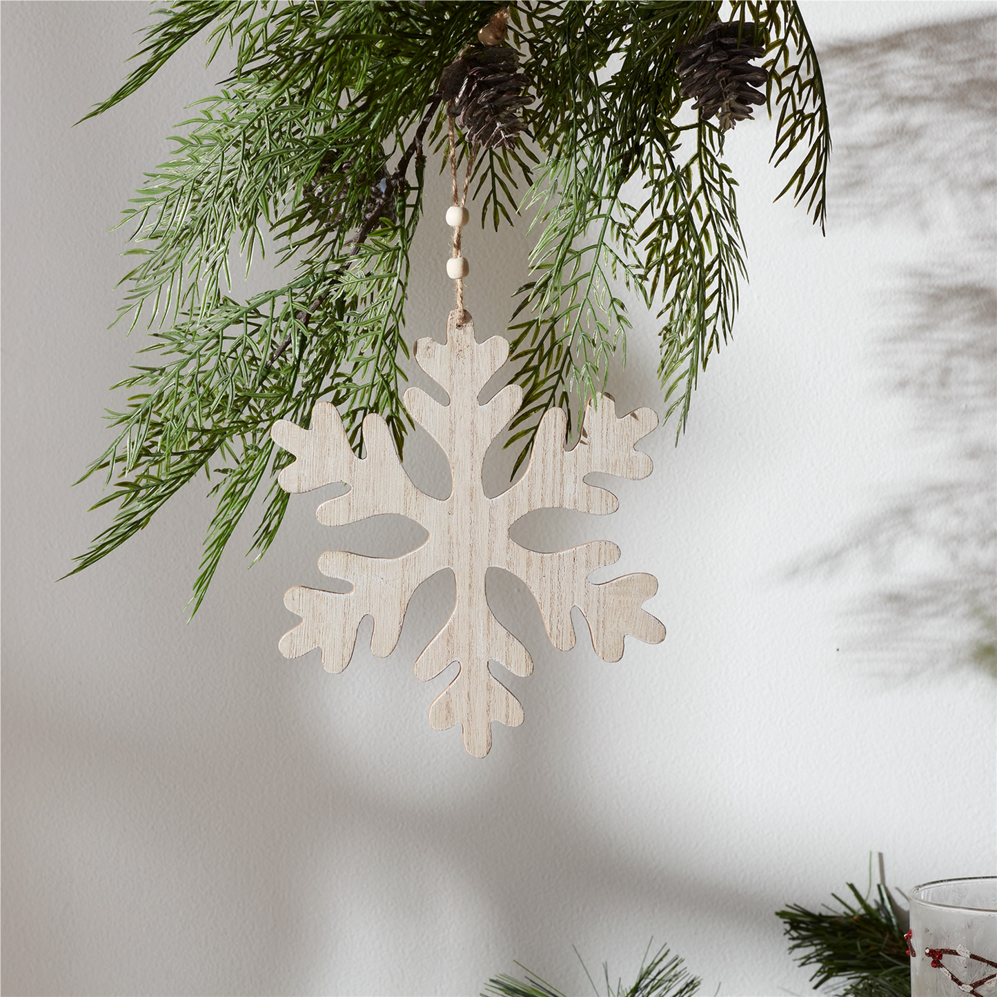 Traditional Wood Snowflake Ornament (Set of 12) -Ship Only