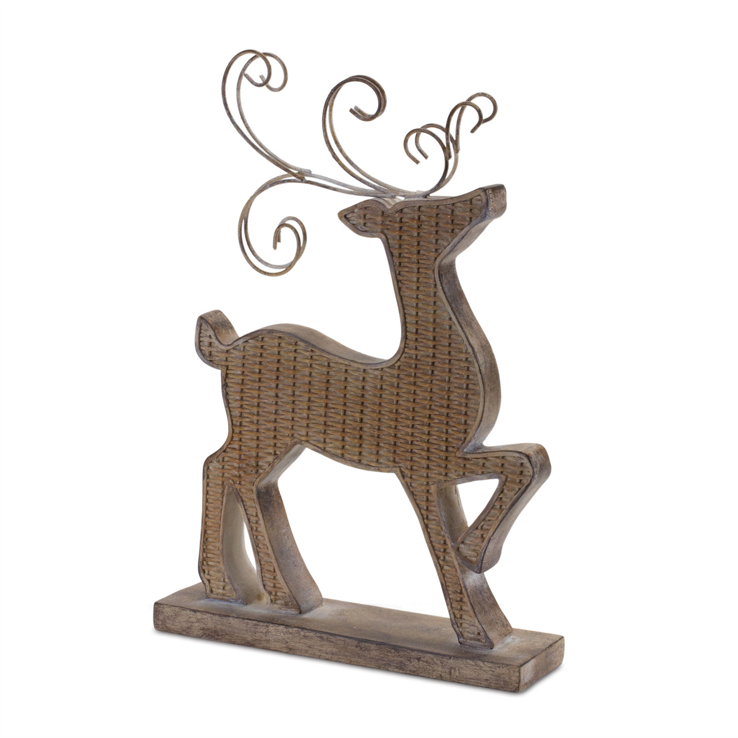Wicker Design Deer Silhouette Decor (Set of 2) -Ship Only