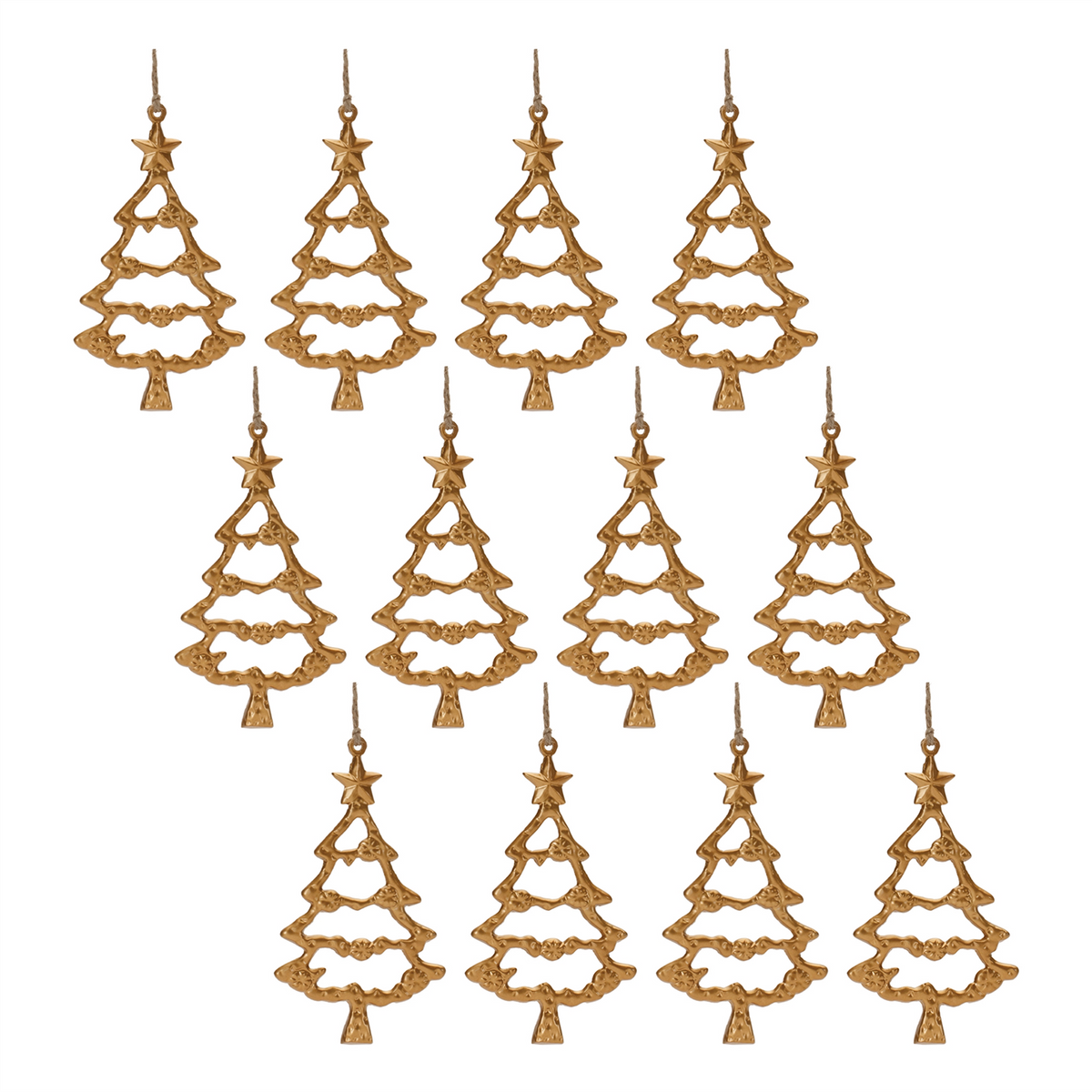 Tree Ornament (Set of 12) 6”H Aluminum -Ship Only