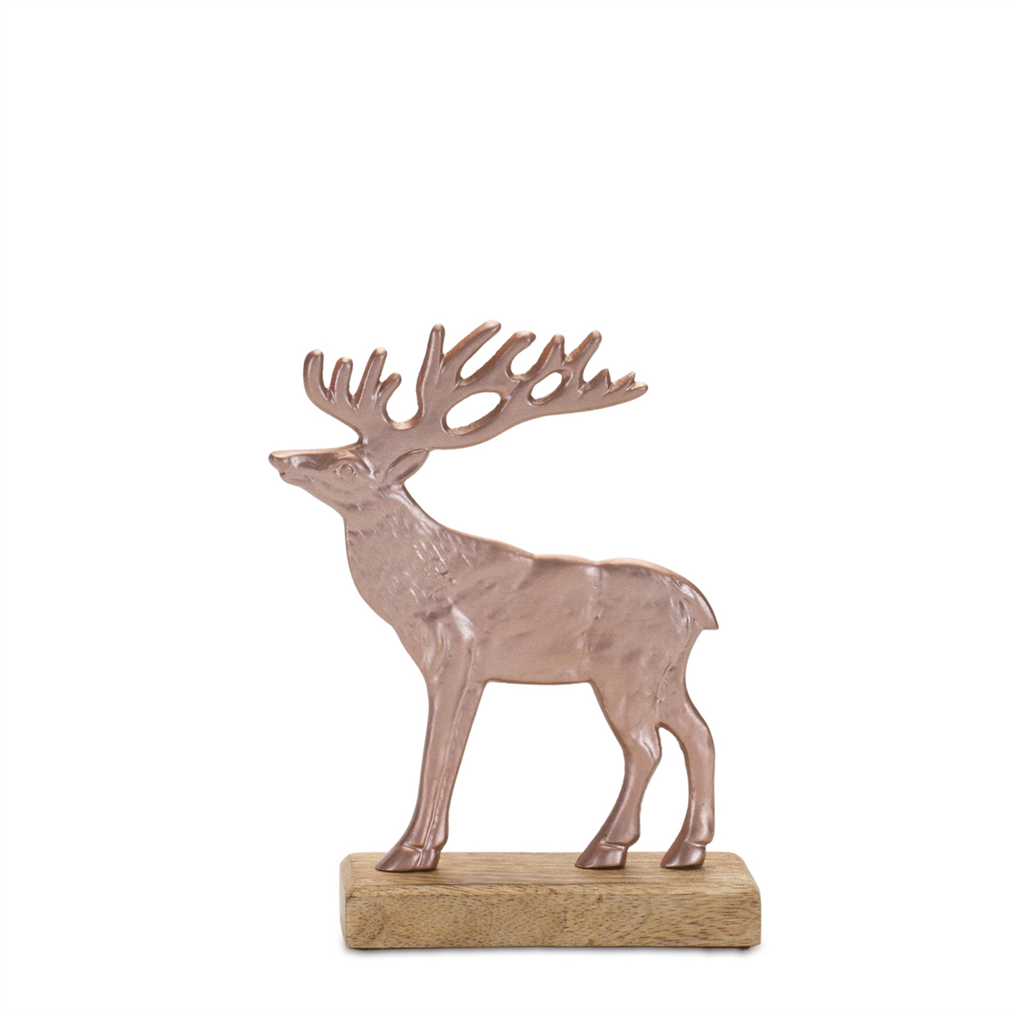 Metal Deer Silhouette with Wood Base (Set of 2) -Ship Only