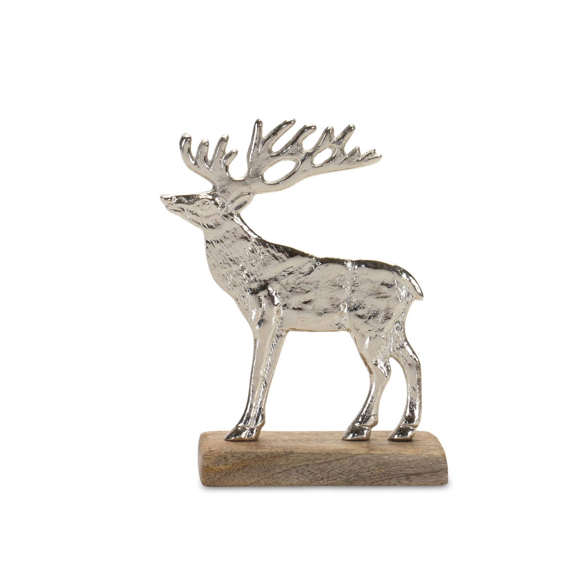 Metal Deer Silhouette with Wood Base (Set of 2) -Ship Only