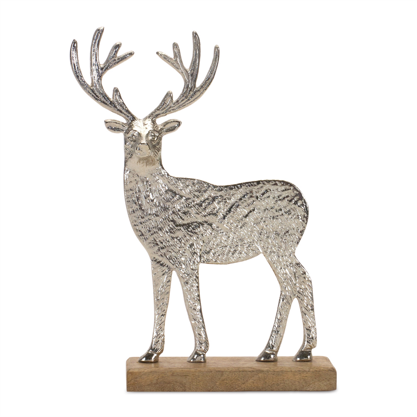 Metal Deer Silhouette with Wood Base (Set of 2) -Ship Only