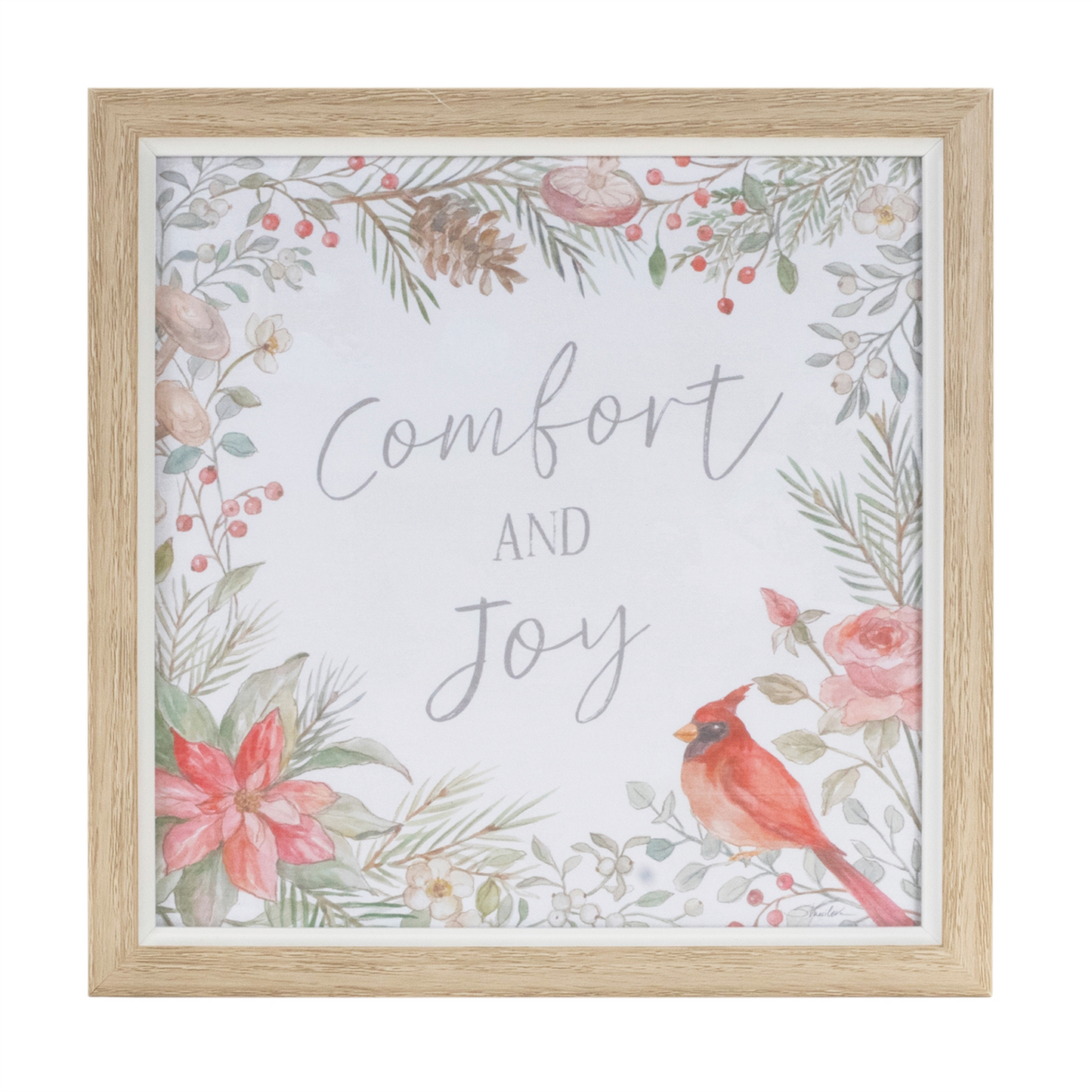 Framed Winter Cardinal Sentiment Print (Set of 3) -Ship Only