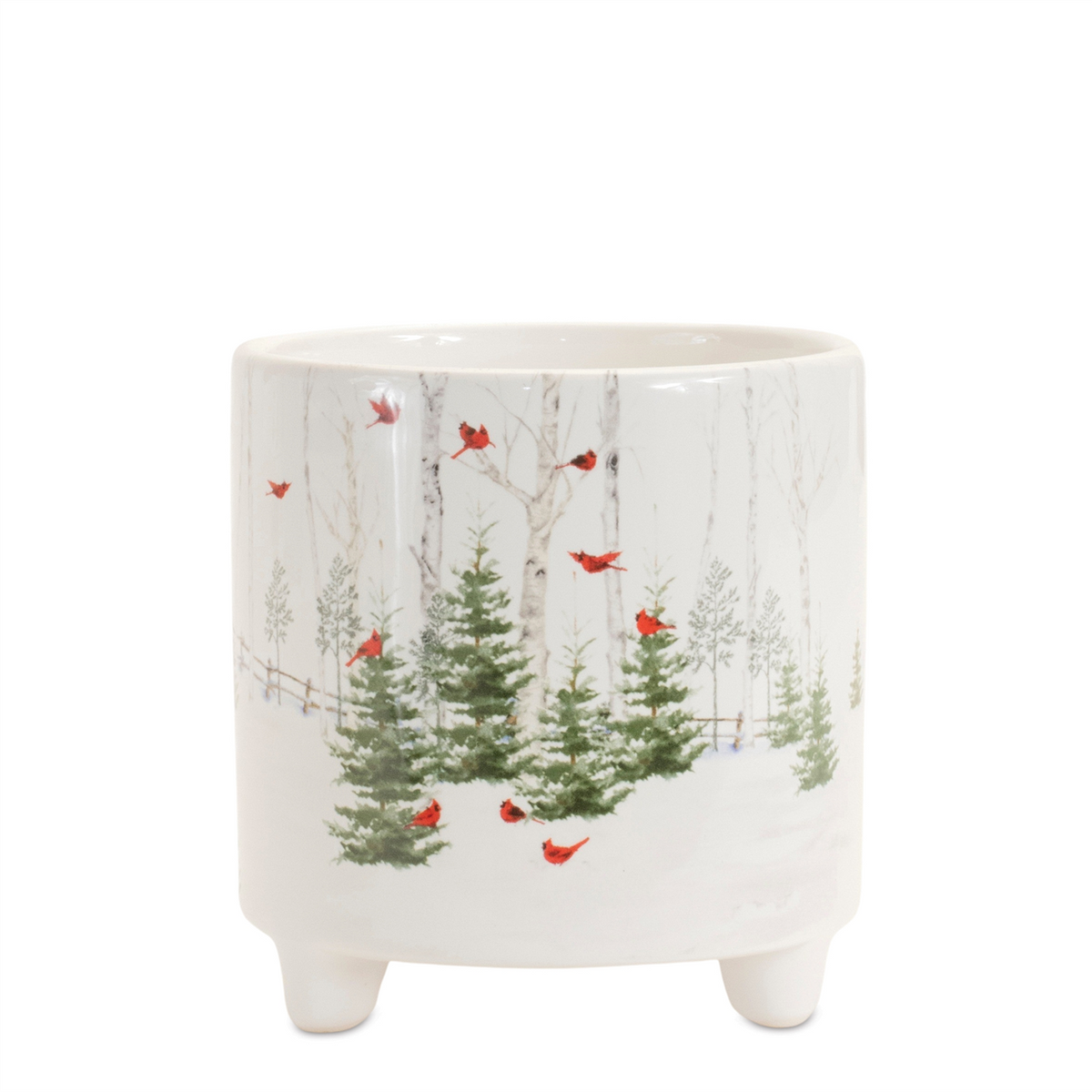 Winter Cardinal Forest Planter (Set of 2) -Ship Only