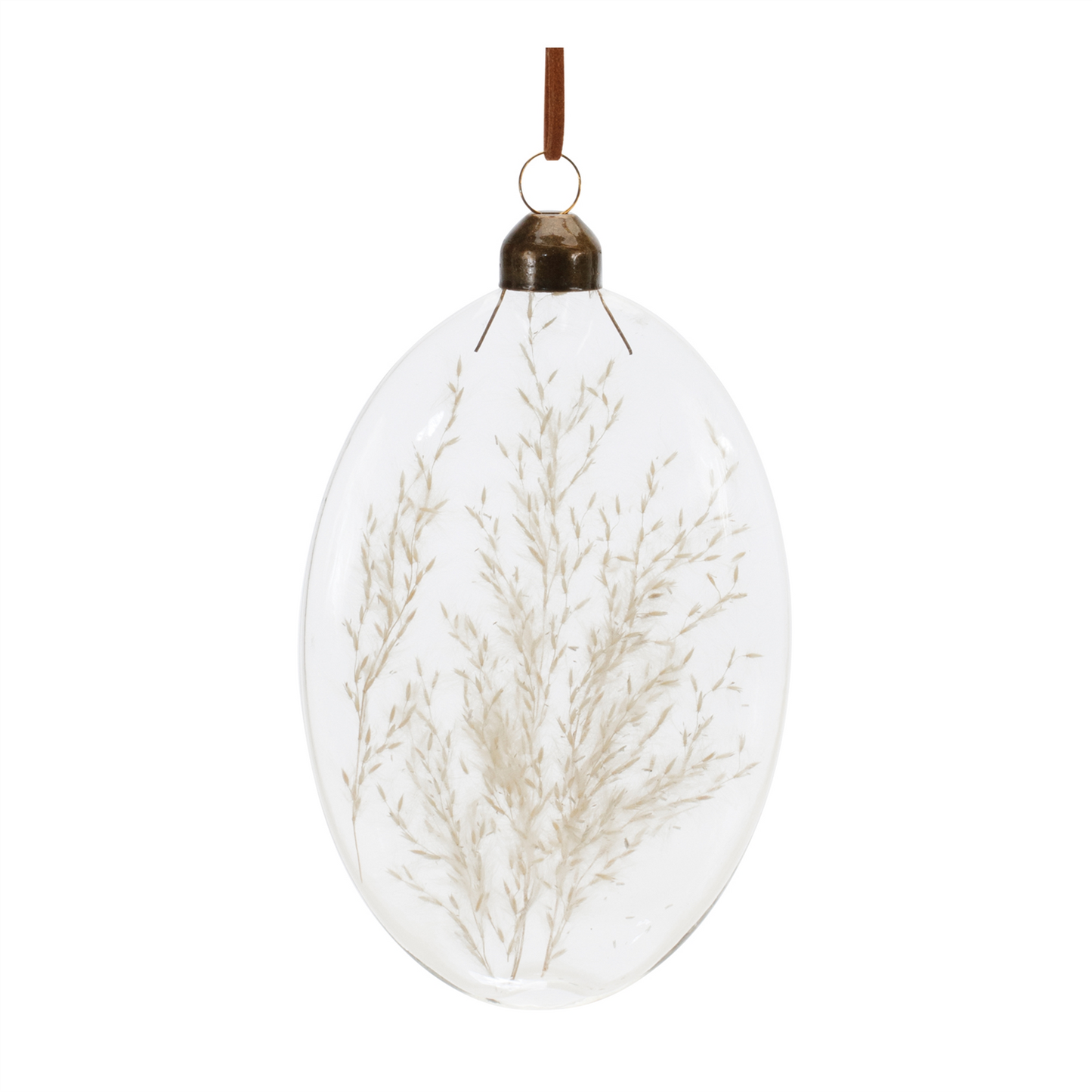 Natural Dried Floral Glass Ornament (Set of 12) -Ship Only