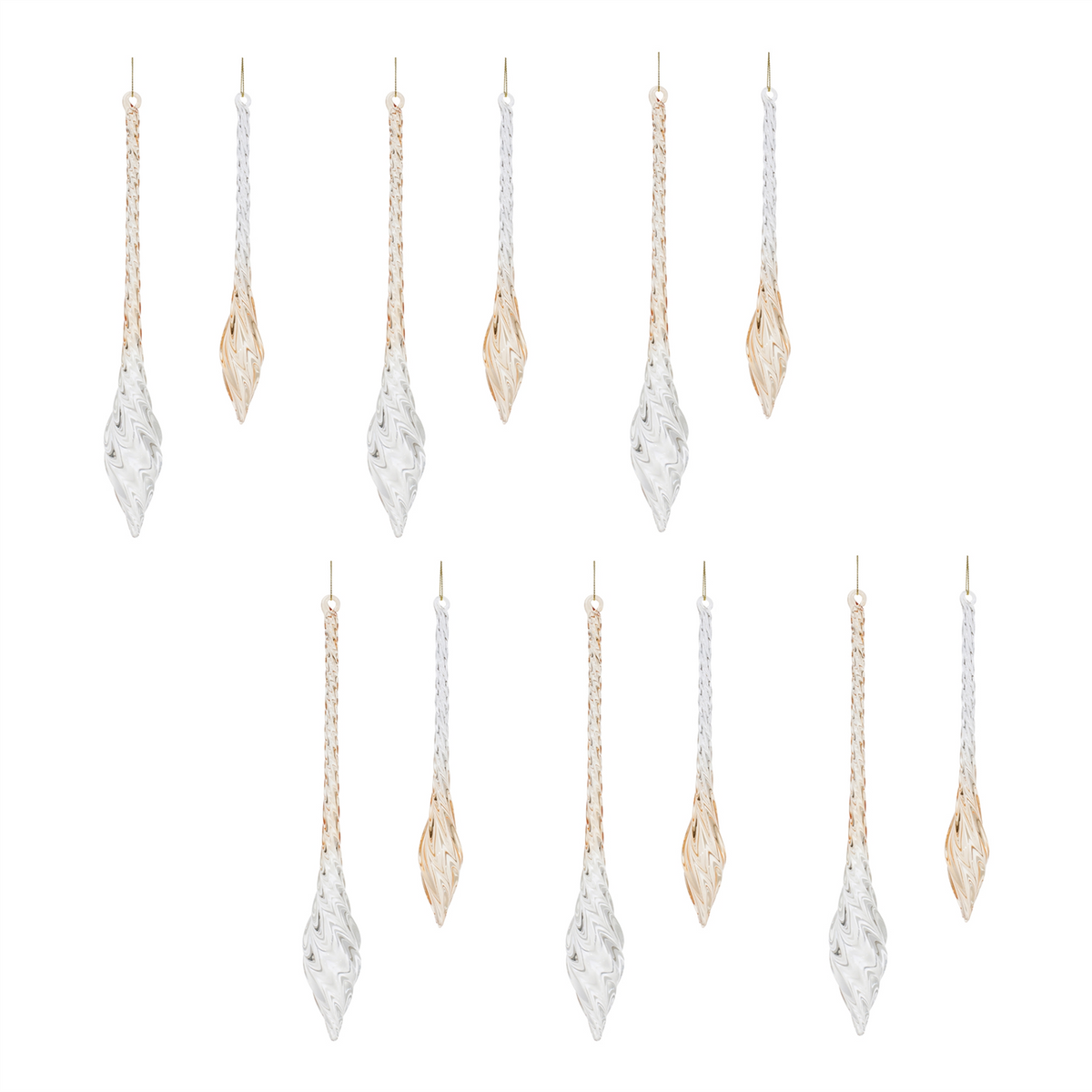 Drop Ornament (Set of 12) 9"H, 12"H Glass -Ship Only