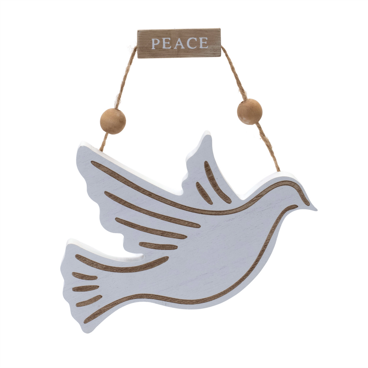 Wood Dove and Angel Sentiment Ornament (Set of 6) -Ship Only