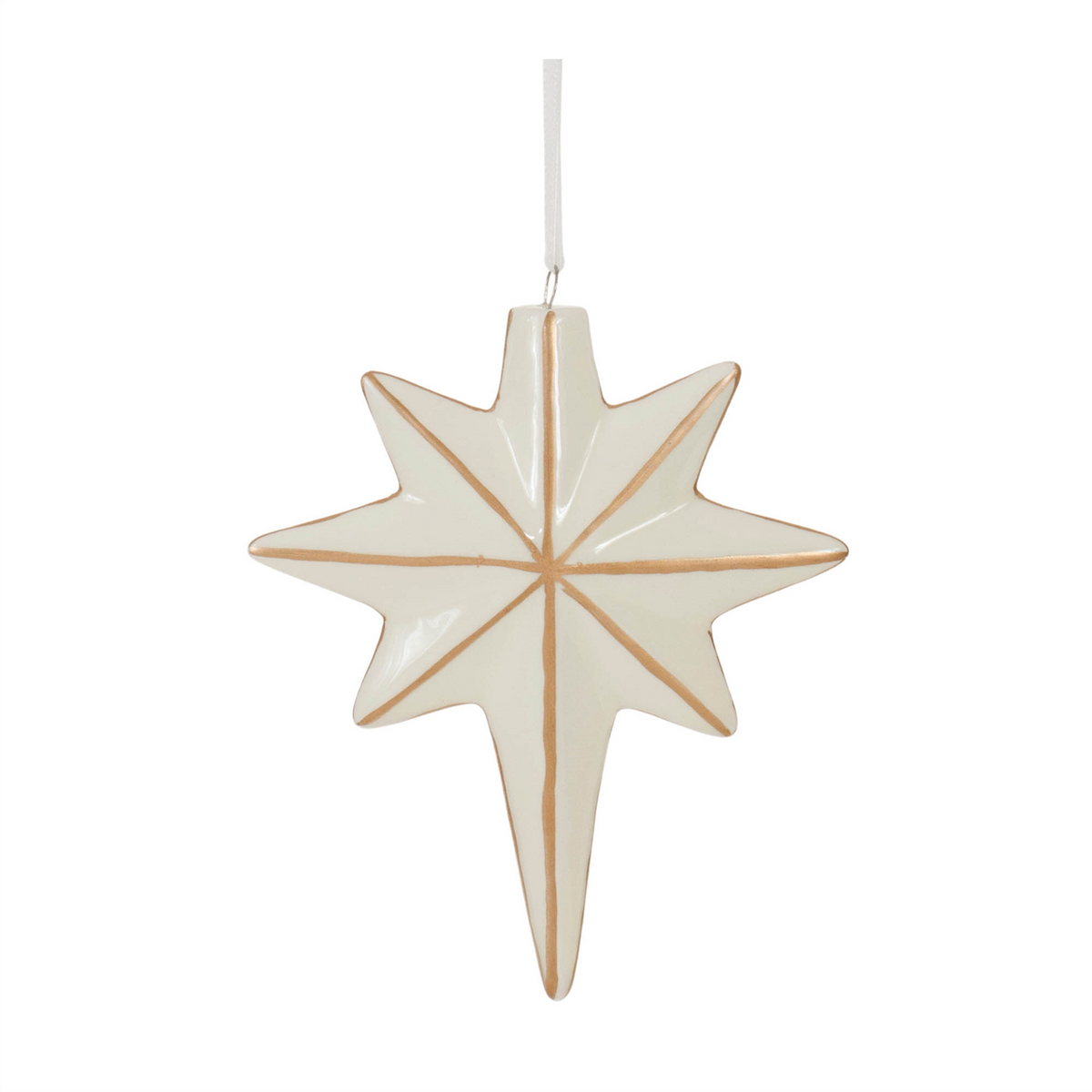 Ceramic Star and Snowflake Ornament (Set of 6) -Ship Only