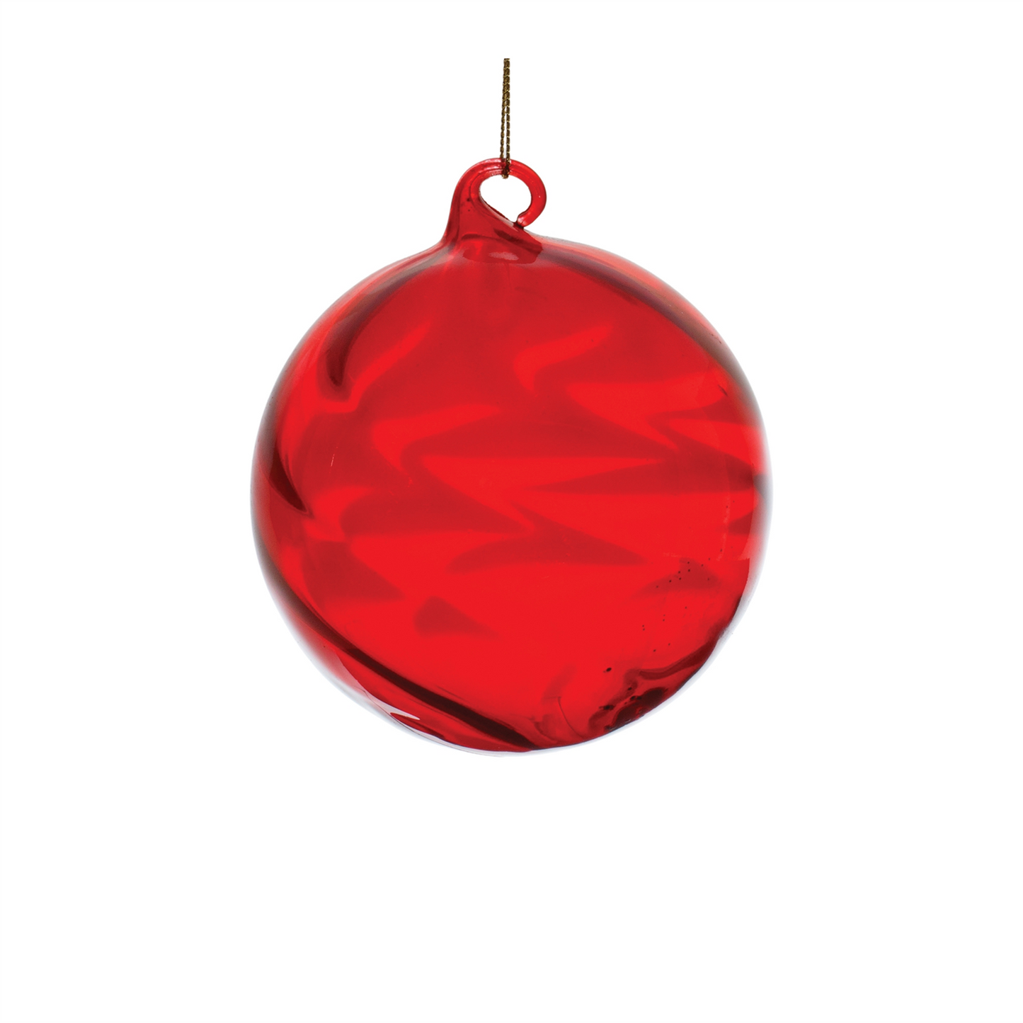Red Swirl Glass Ornament (Set of 6) -Ship Only