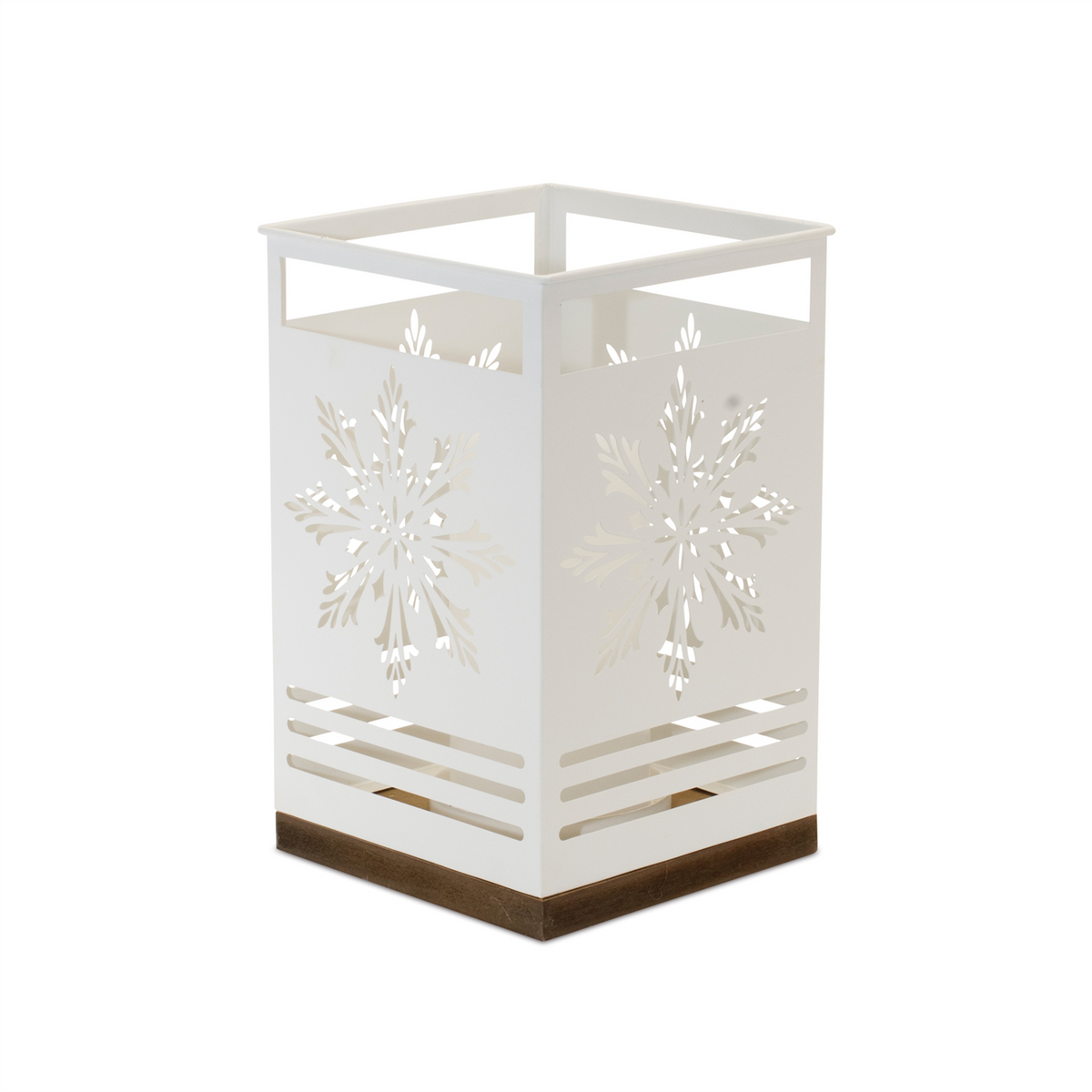 Snowflake Candle Holder (Set of 2) 9"H, 12"H Iron/MDF -Ship Only