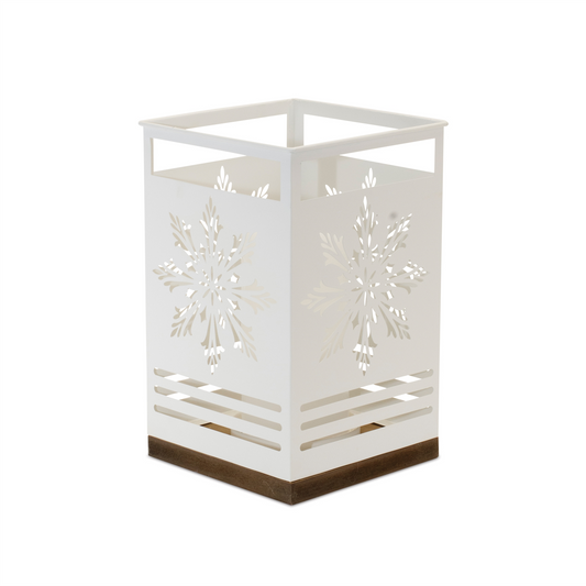 Snowflake Candle Holder (Set of 2) 9"H, 12"H Iron/MDF -Ship Only