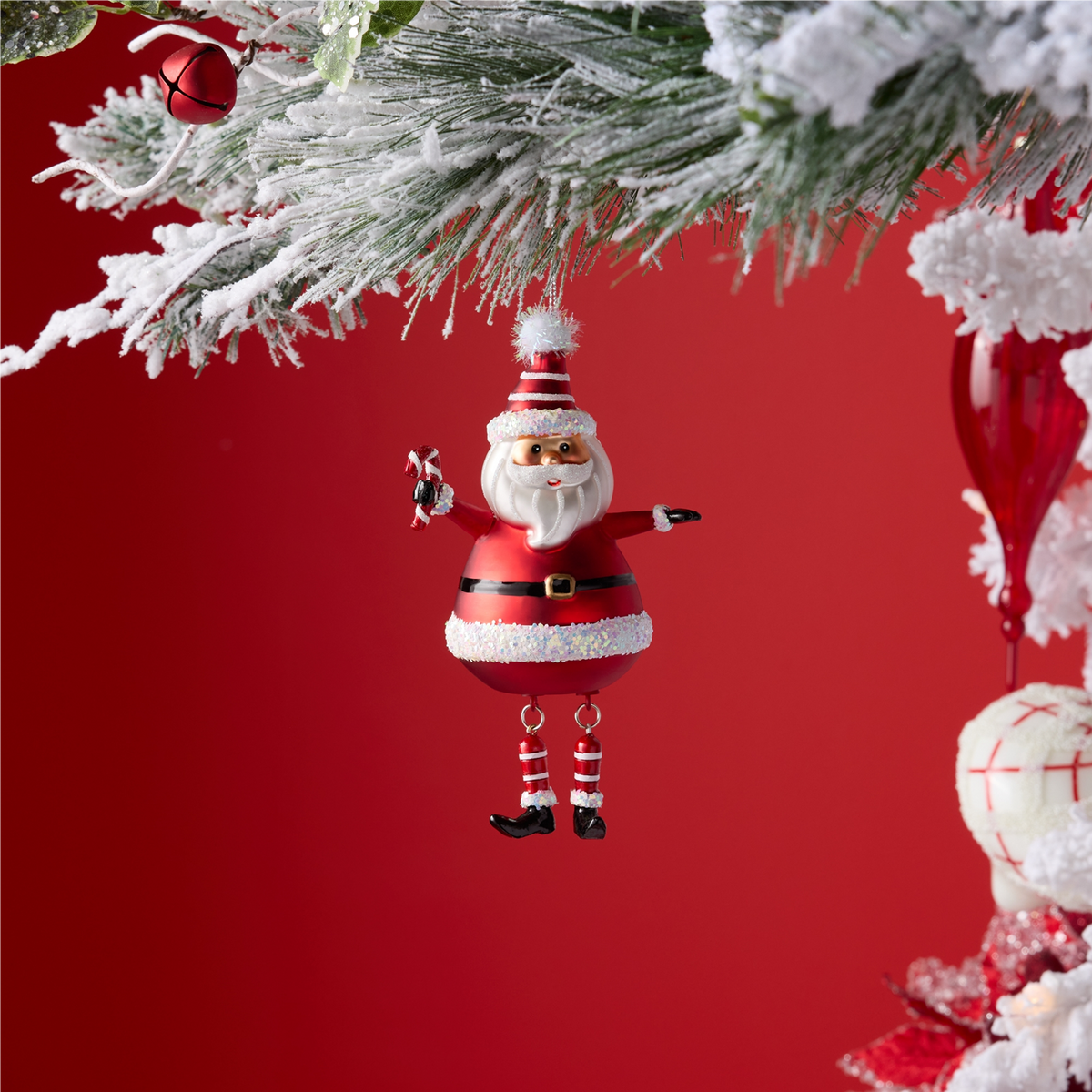 Santa Ornament (Set of 6) 6”H Glass -Ship Only