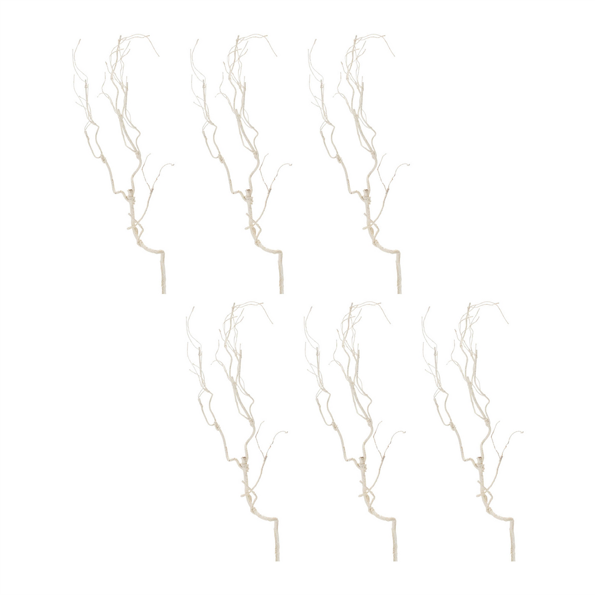 Glittered White Twig Branch (Set of 6) -Ship Only
