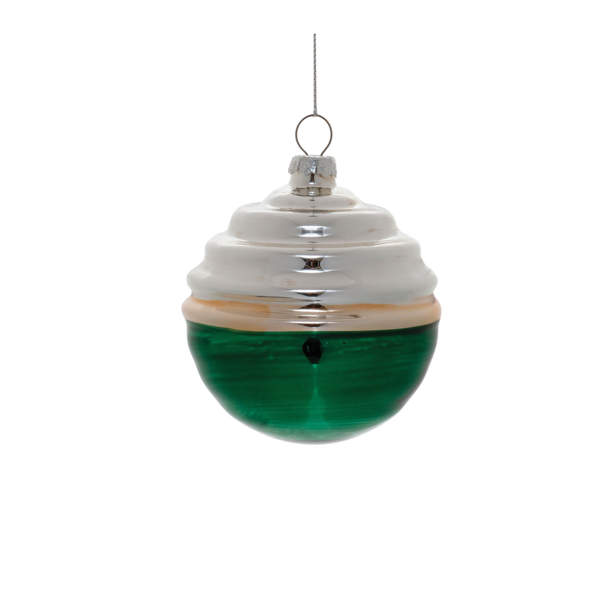 Two-Tone Tiered Glass Ornament (Set of 12) -Ship Only